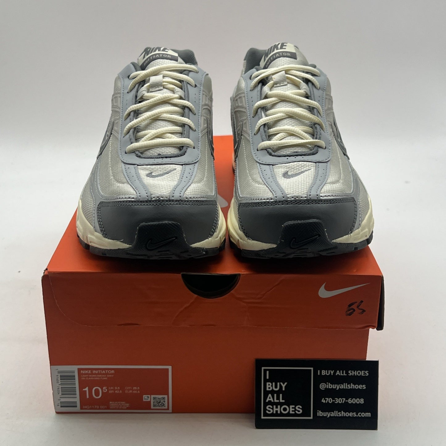 Size 10.5 - Nike Initiator Light Bone Metallic Silver (HQ1179-001)