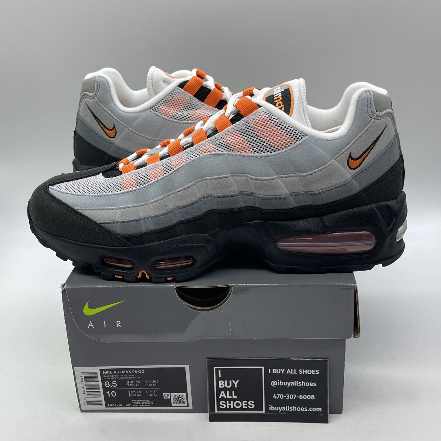 Size 8.5 - Nike Air Max 95 OG Big Bubble Bright Mandarin Orange 2.0 HM4740-101