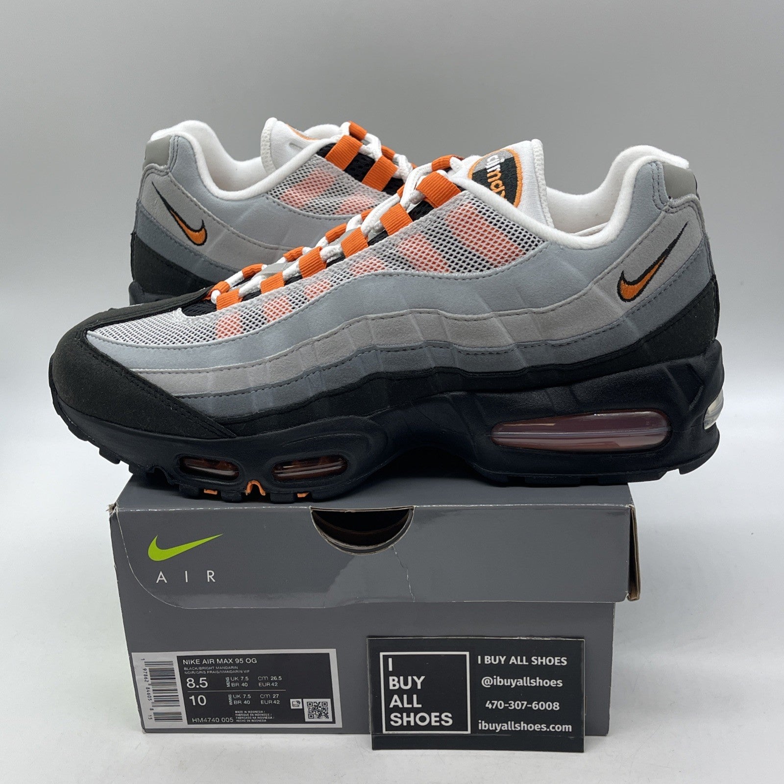 Size 8.5 - Nike Air Max 95 OG Big Bubble Bright Mandarin Orange 2.0 HM4740-101