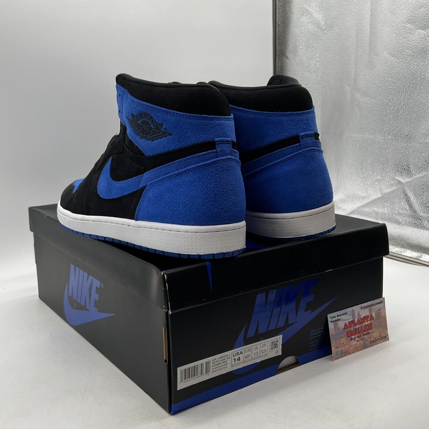 Size 14 - Jordan 1 Retro OG High Royal Reimagined Black White (DZ5485-042)