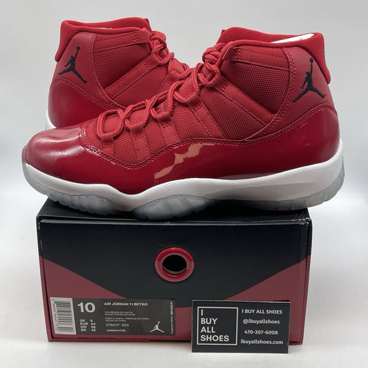 Size 10 - Jordan 11 Retro High Win Like '96 Red Suede Leather (378037-623)