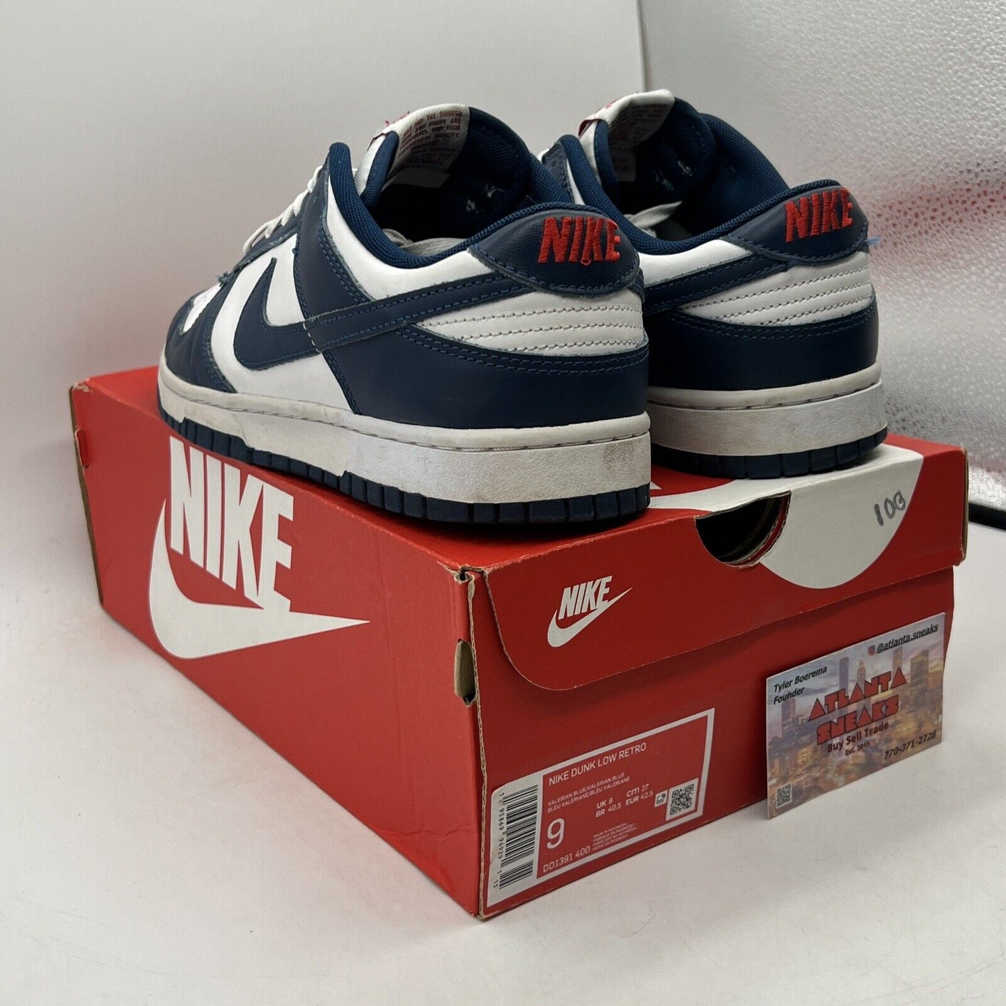 Size 9 - Nike Dunk Low Velarian Blue/White Leather (DD1391-400)