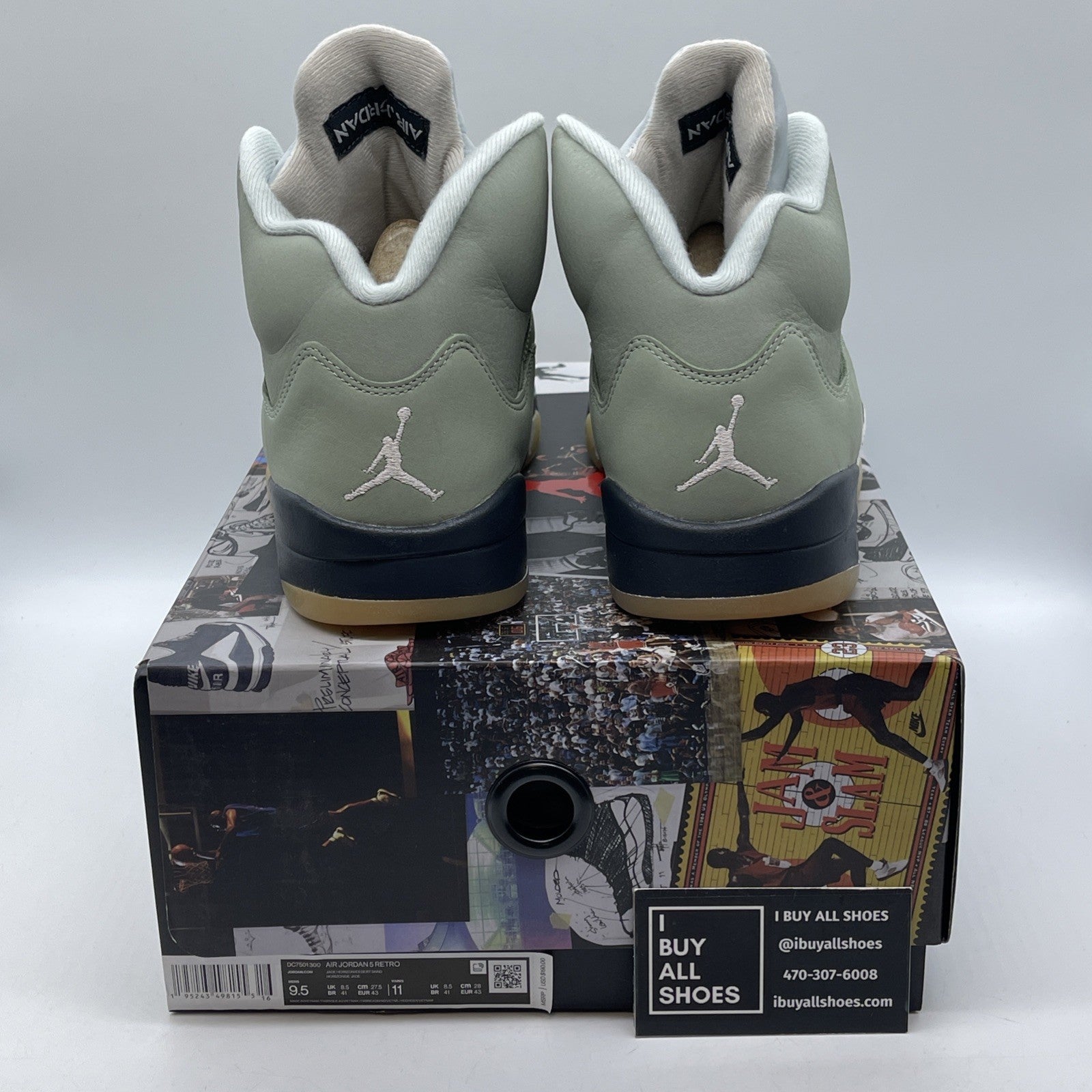 Size 9.5 - Jordan 5 JADE HORIZON Blue White Suede (DC7501300)