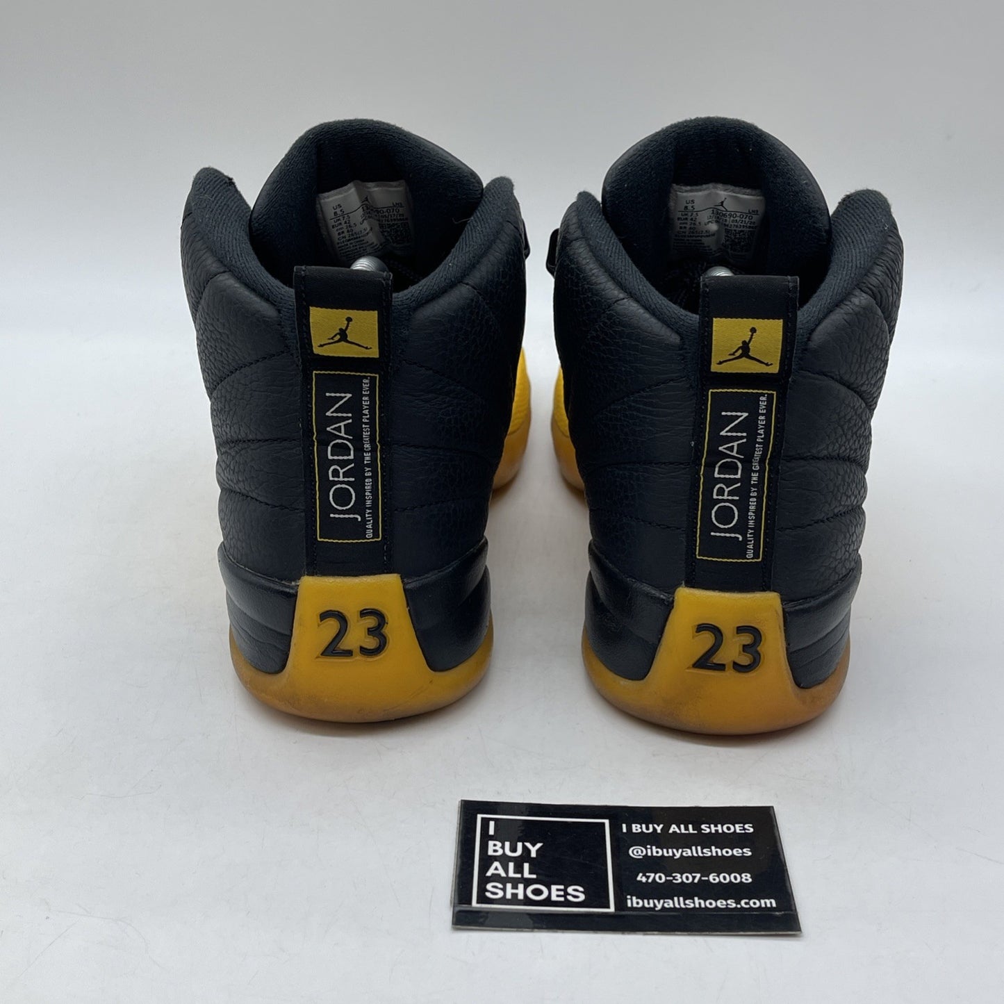 Size 8.5 - Jordan 12 Retro University Gold Yellow Black Leather (130690-070)