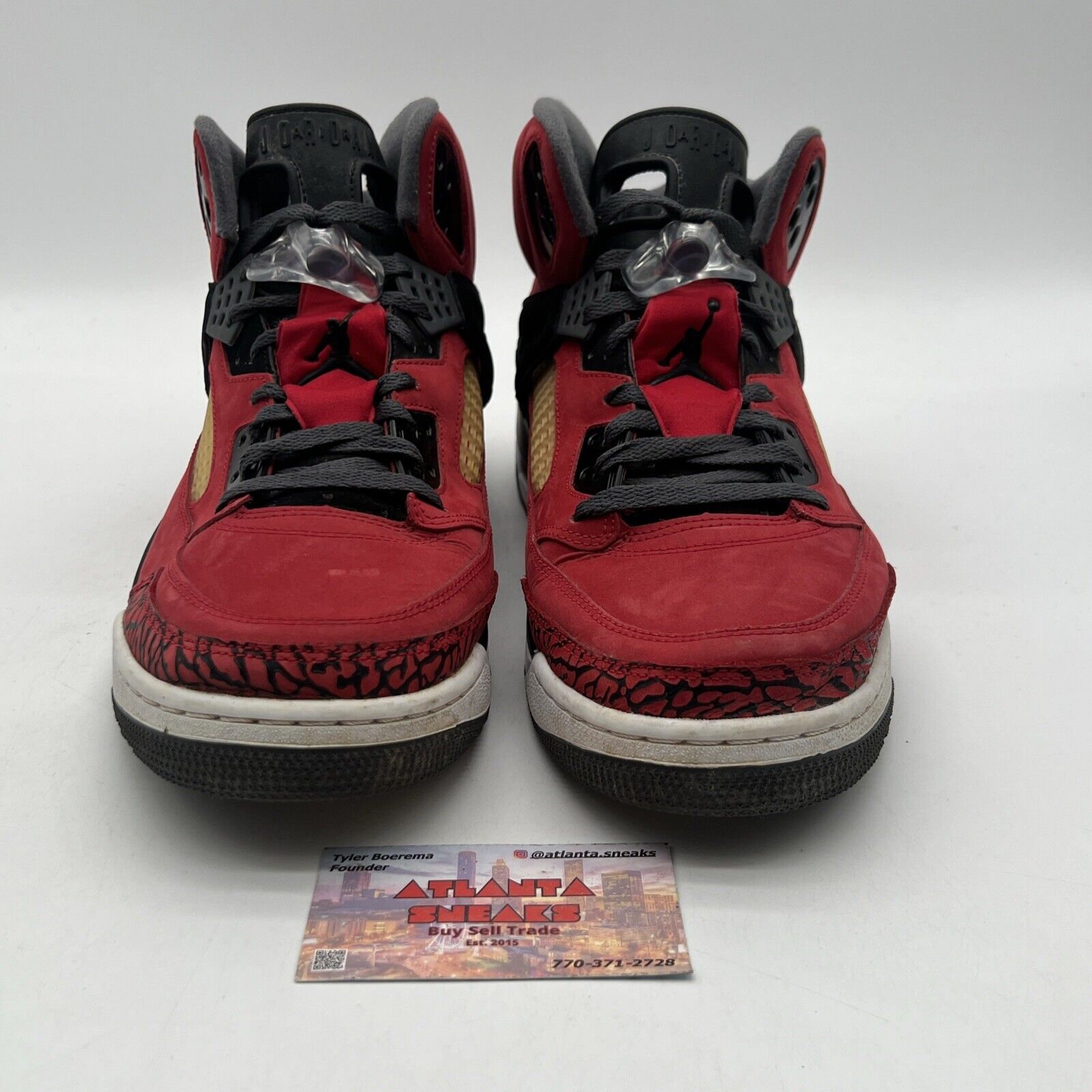 Size 13 - Jordan Spizike Toro Bravo Grey Black Red Suede Leather (315371-601)