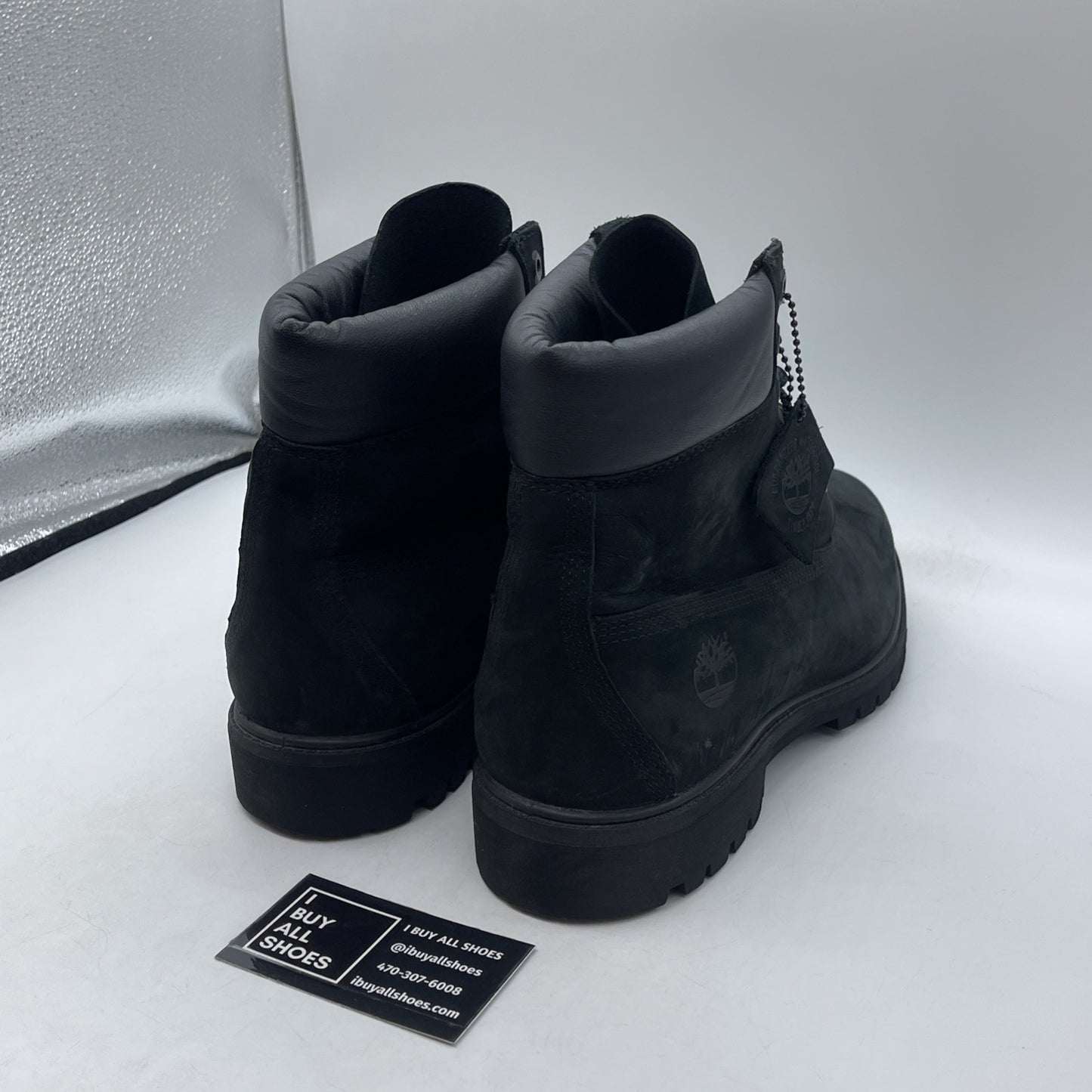 Size 10 - TIMBERLAND 6” Premium Boot Black Nubuck Suede Leather (10073)