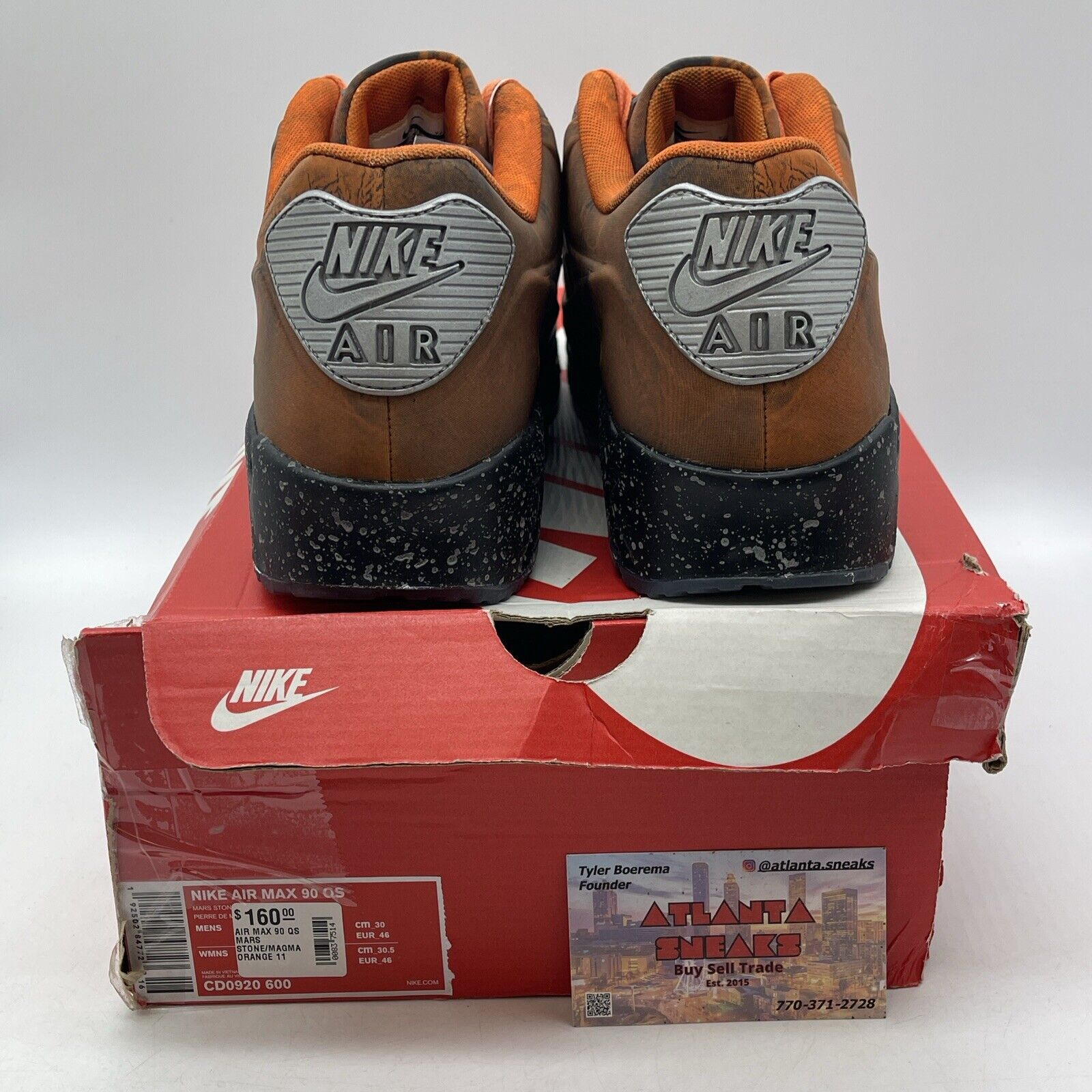 Size 11 - Nike Air Max 90 QS Mars Landing Black Orange Silver (CD0920-600)