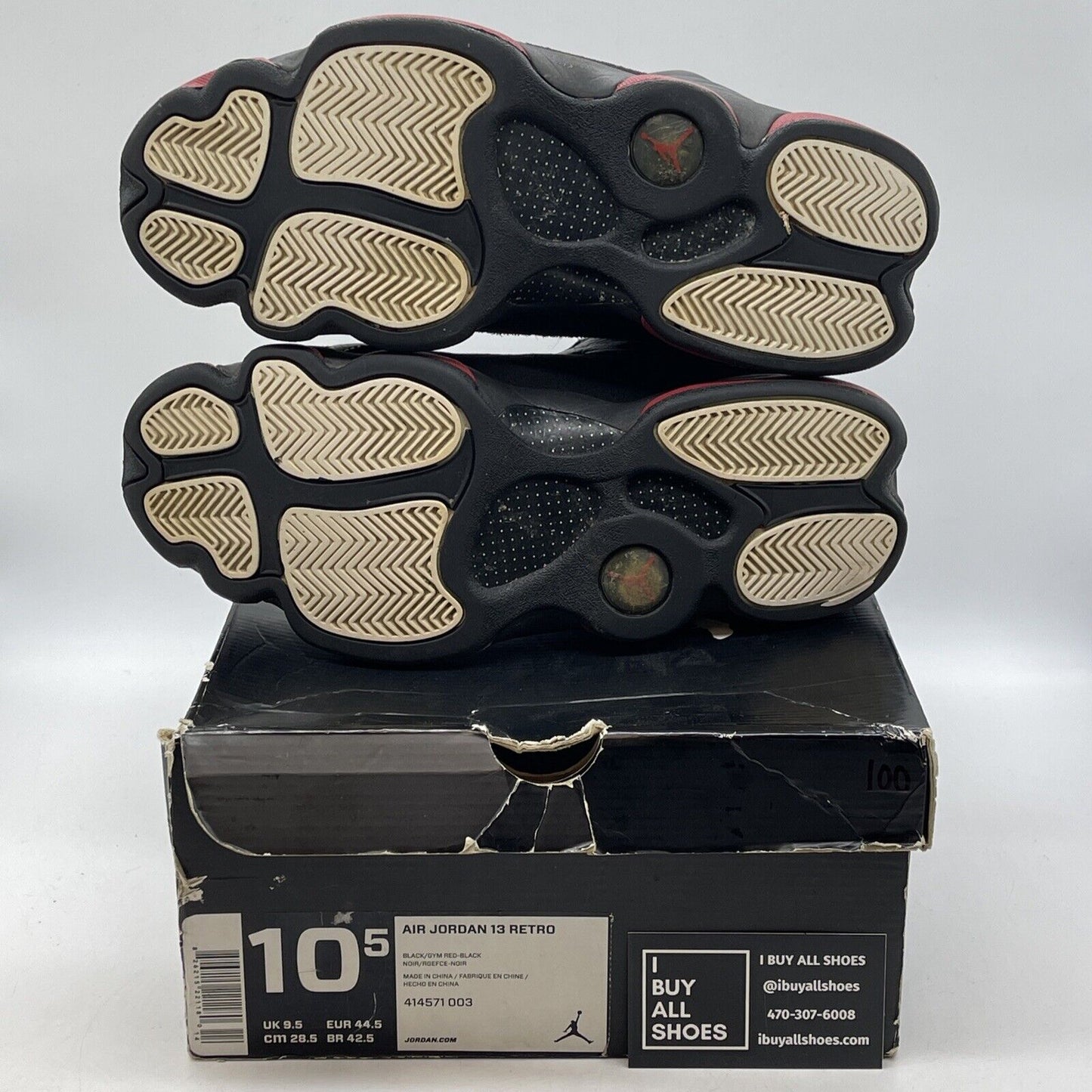 Size 10.5 - Air Jordan 13 Retro Dirty Bred Red Black Suede Leather (414571-003)