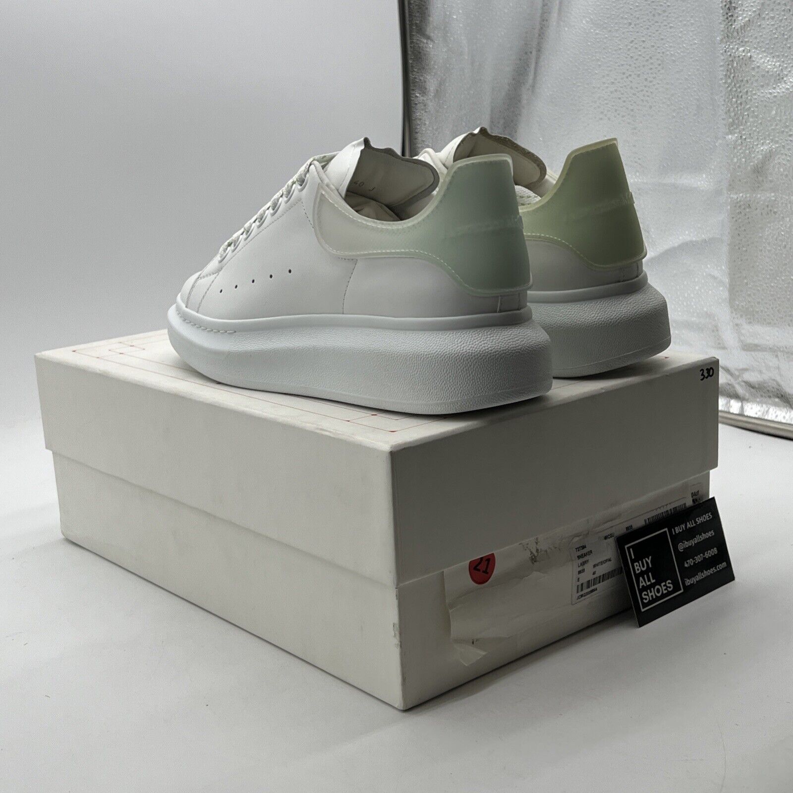 Size 9.5 - Alexander McQueen Men's Oversized Sneakers White/Opal