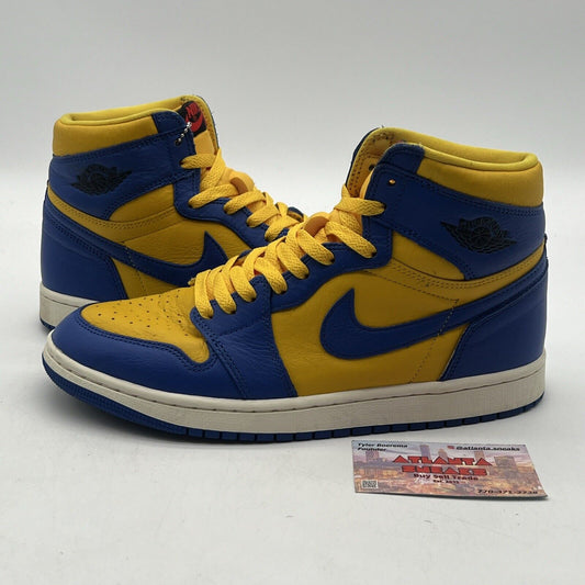 Size 10 - Air Jordan 1 Reverse Laney Yellow Blue White Leather (FD2596-700)