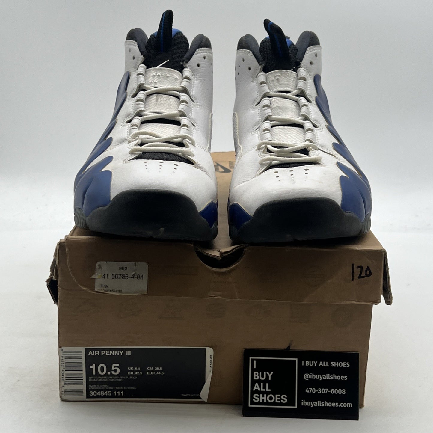 Size 10.5 - Nike Air Penny 3 Retro Royal White (304845-111)