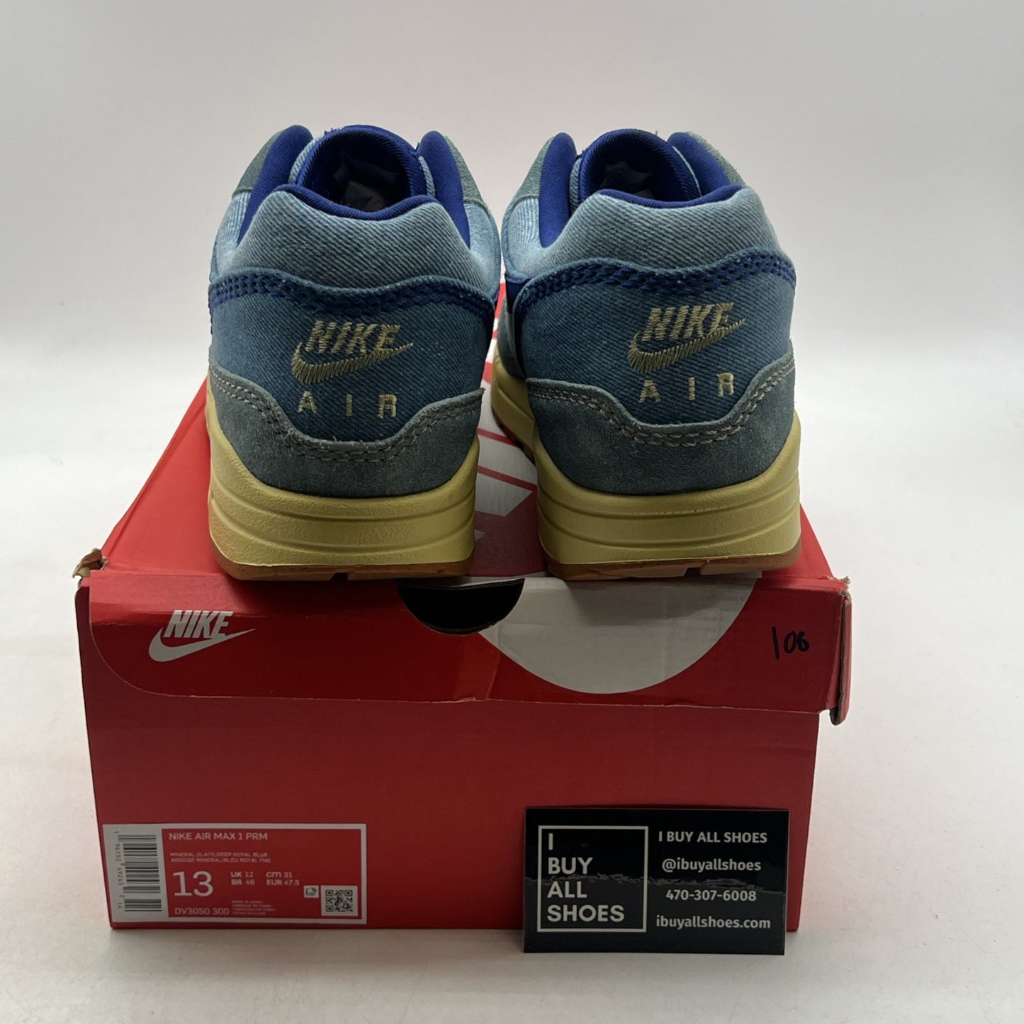 Size 13 - Nike Air Max 1 Premium Dirty Denim 2022 (DV3050-300)