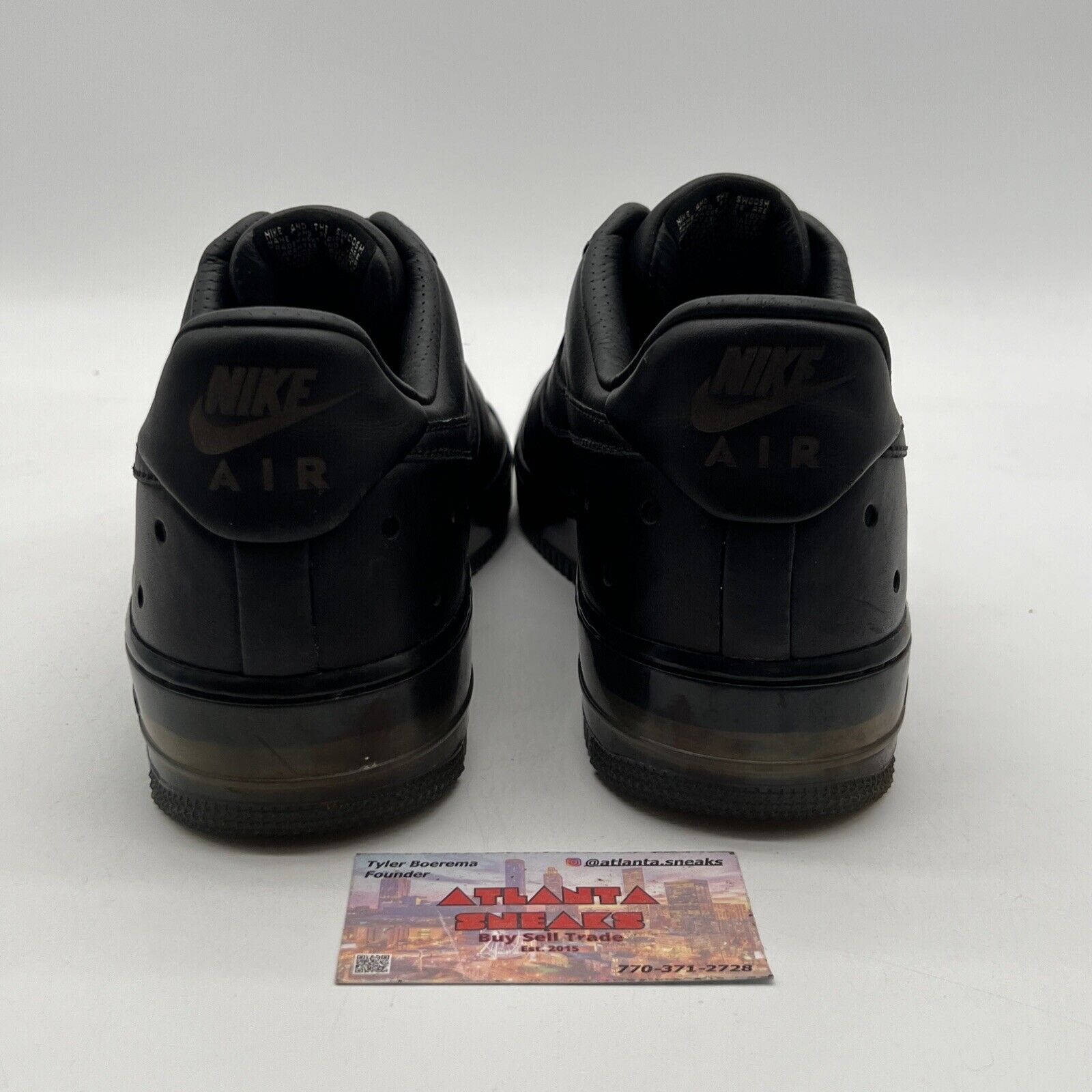 Size 12 - Nike Air Force 1 Supreme Max Air Cb Low Black Leather (317262-001)