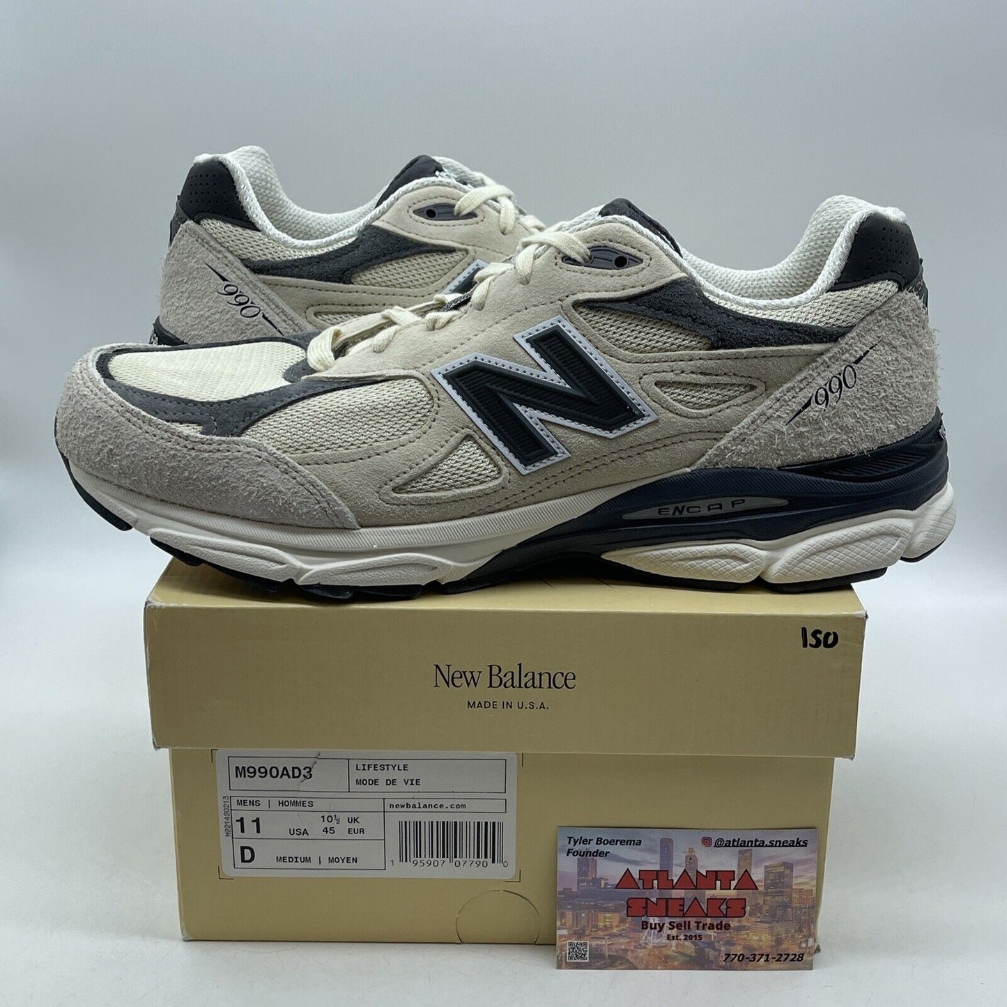 Size 11 - New Balance Teddy Santis x 990v3 Made in USA Moonbeam Grey (M990AD3)