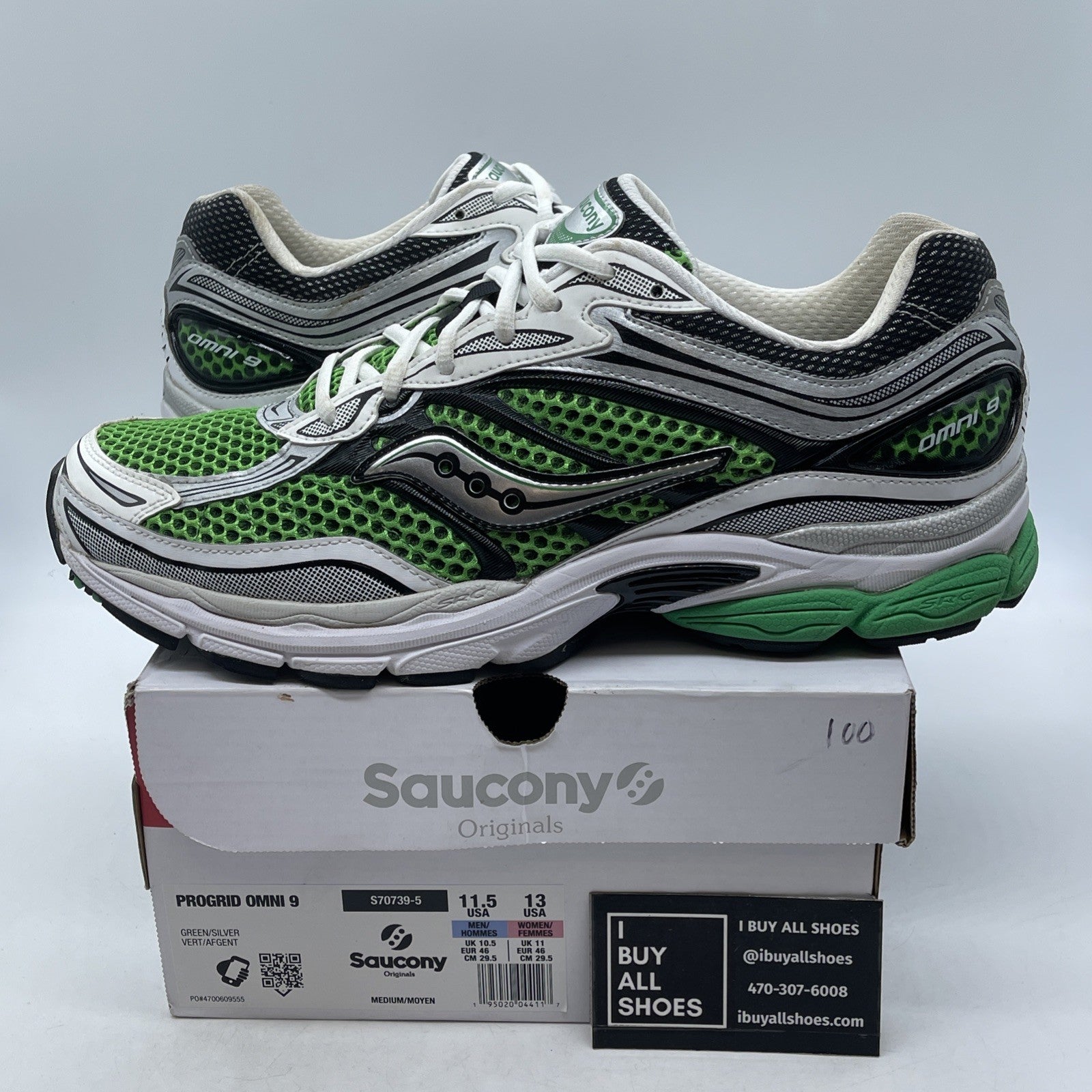 Size 11.5 - Saucony Progrid Omni 9 OG Green Silver (S70739-5)