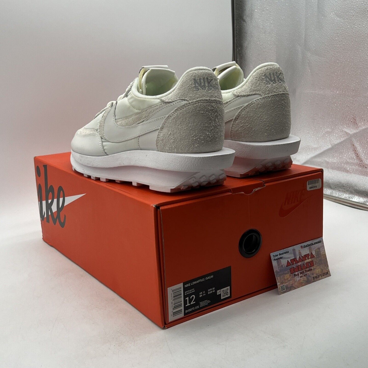 Size 12 - Nike sacai x LDWaffle White Nylon Suede (BV0073-101)