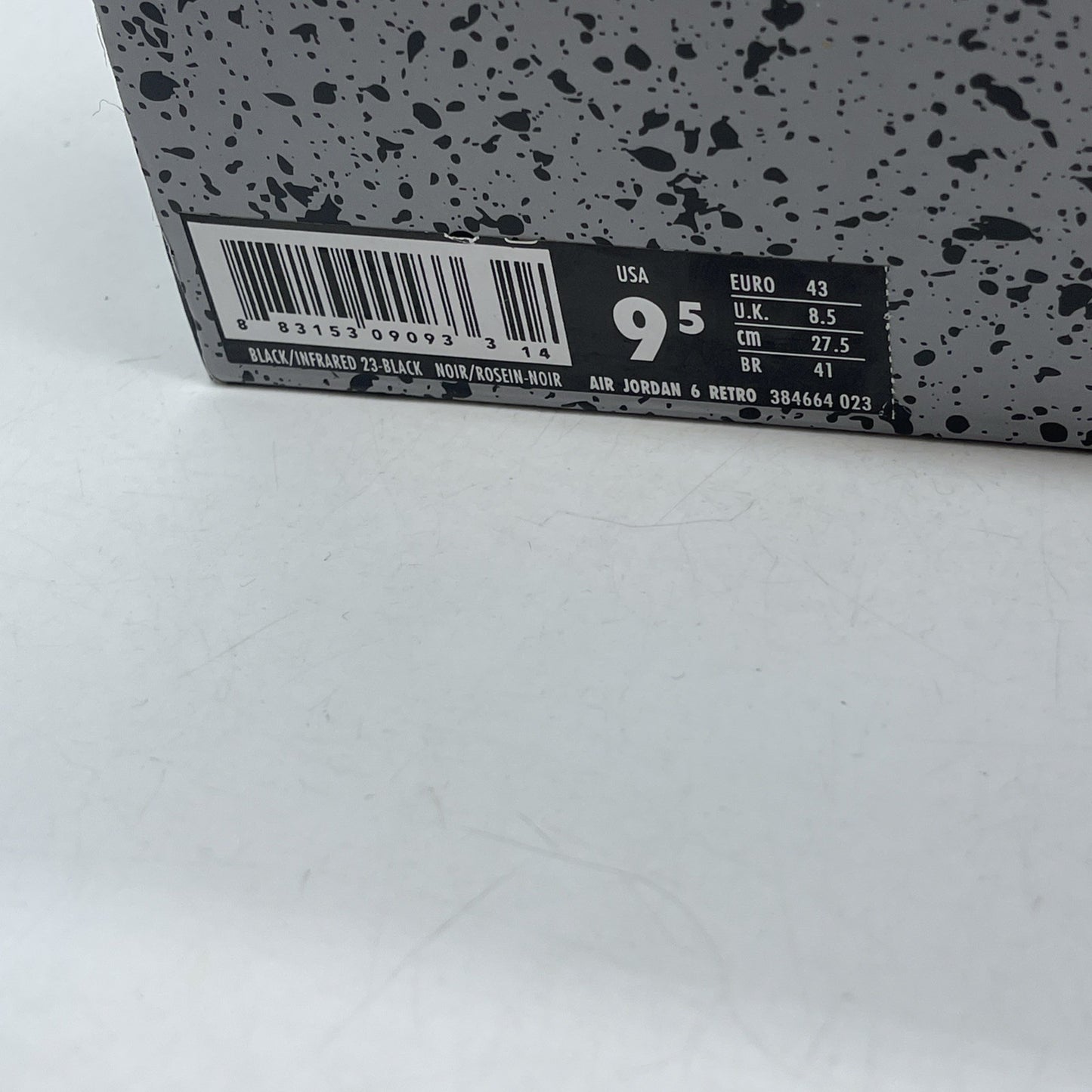 Size 9.5 - Air Jordan 6 Retro Infrared Black 2014 (384664-023)