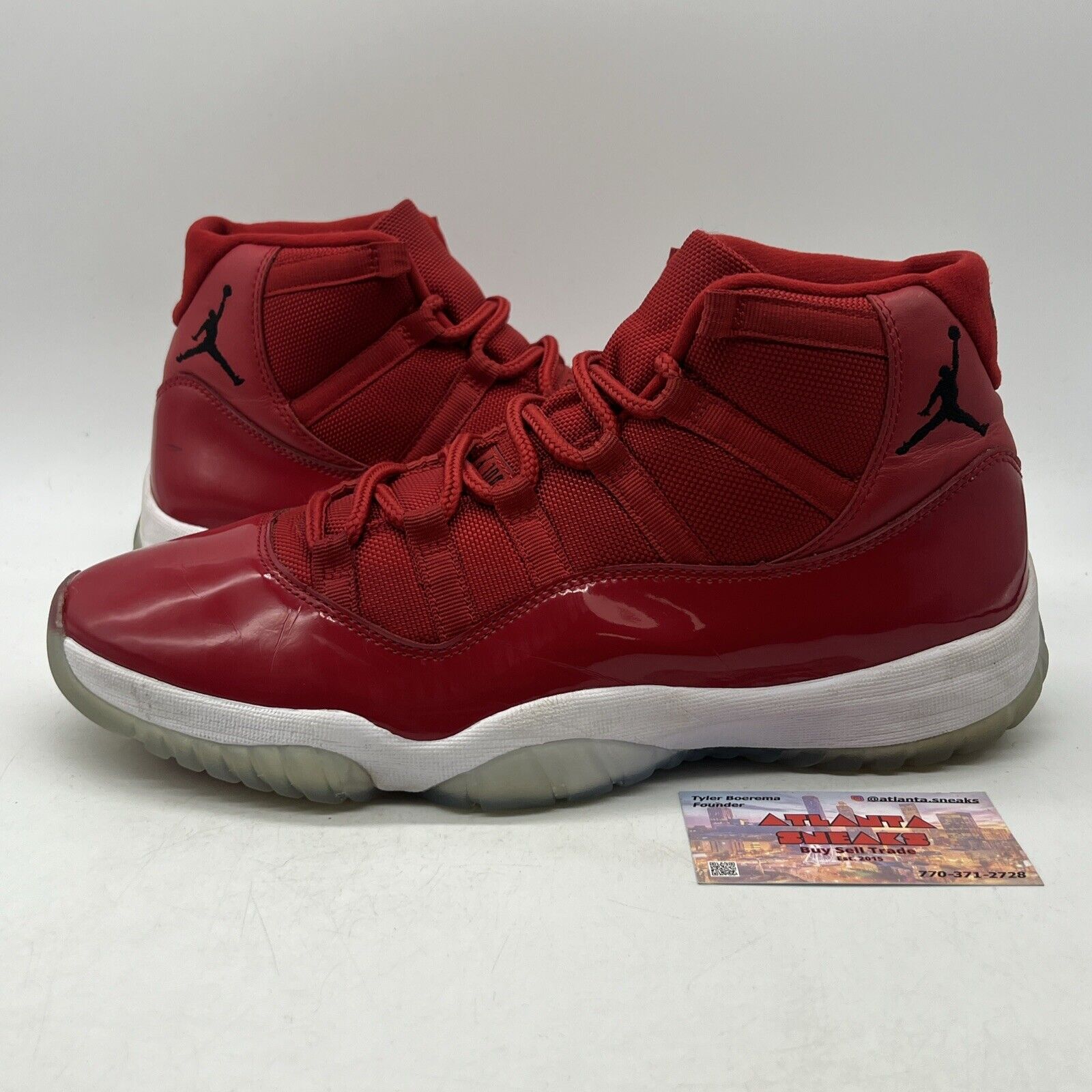 Size 11 - Jordan 11 Retro High Win Like '96 Red White Leather (378037-623)