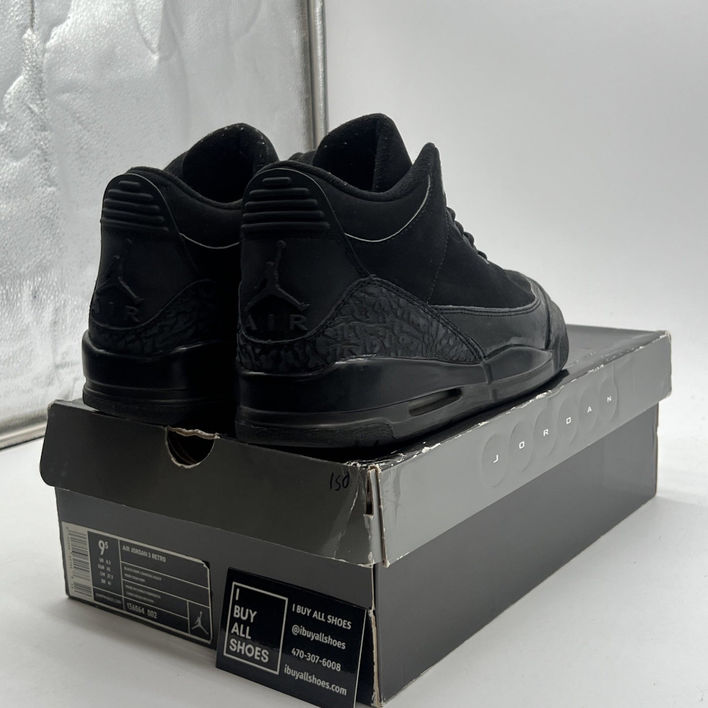 Size 9.5 - Air Jordan 3 Retro Black Cat (136064-002)