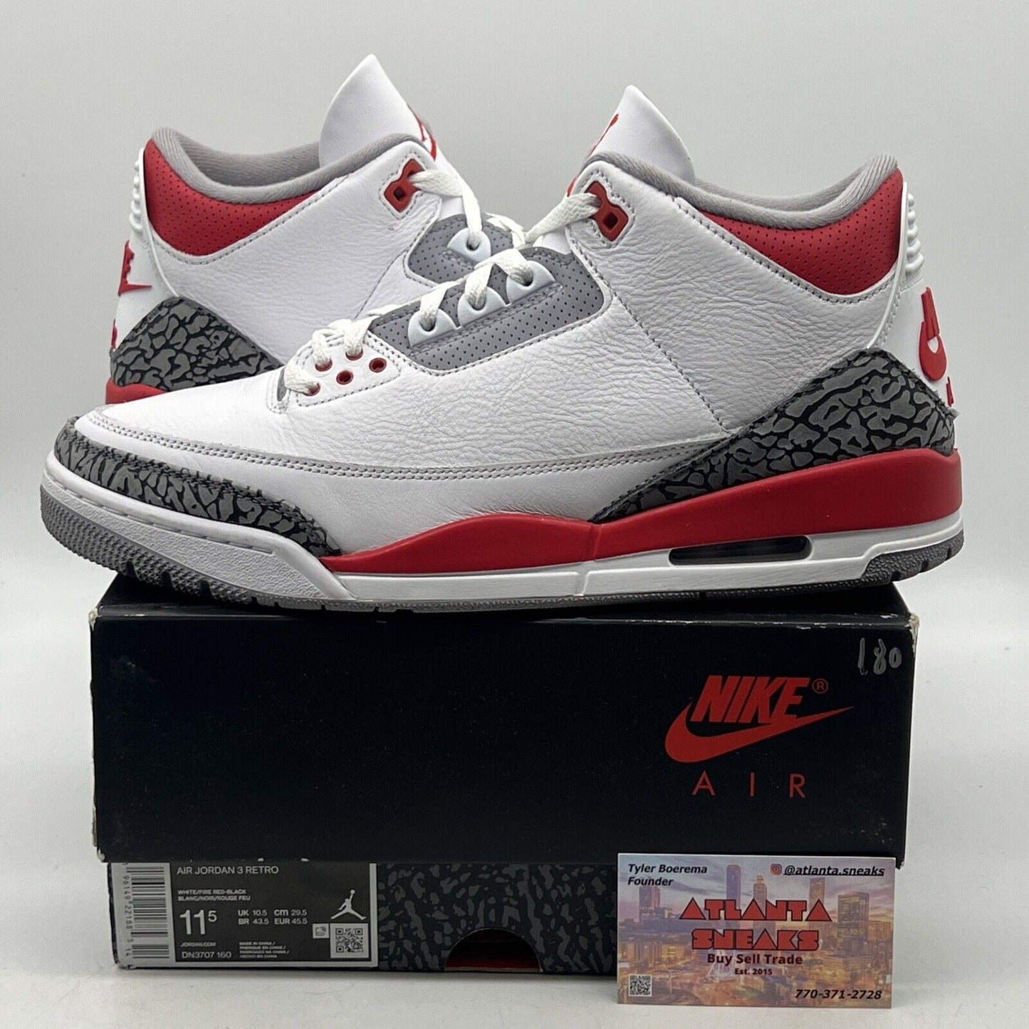 Size 11.5 - Jordan 3 Retro Mid Fire Red Black White Red Leather (DN3707-160)