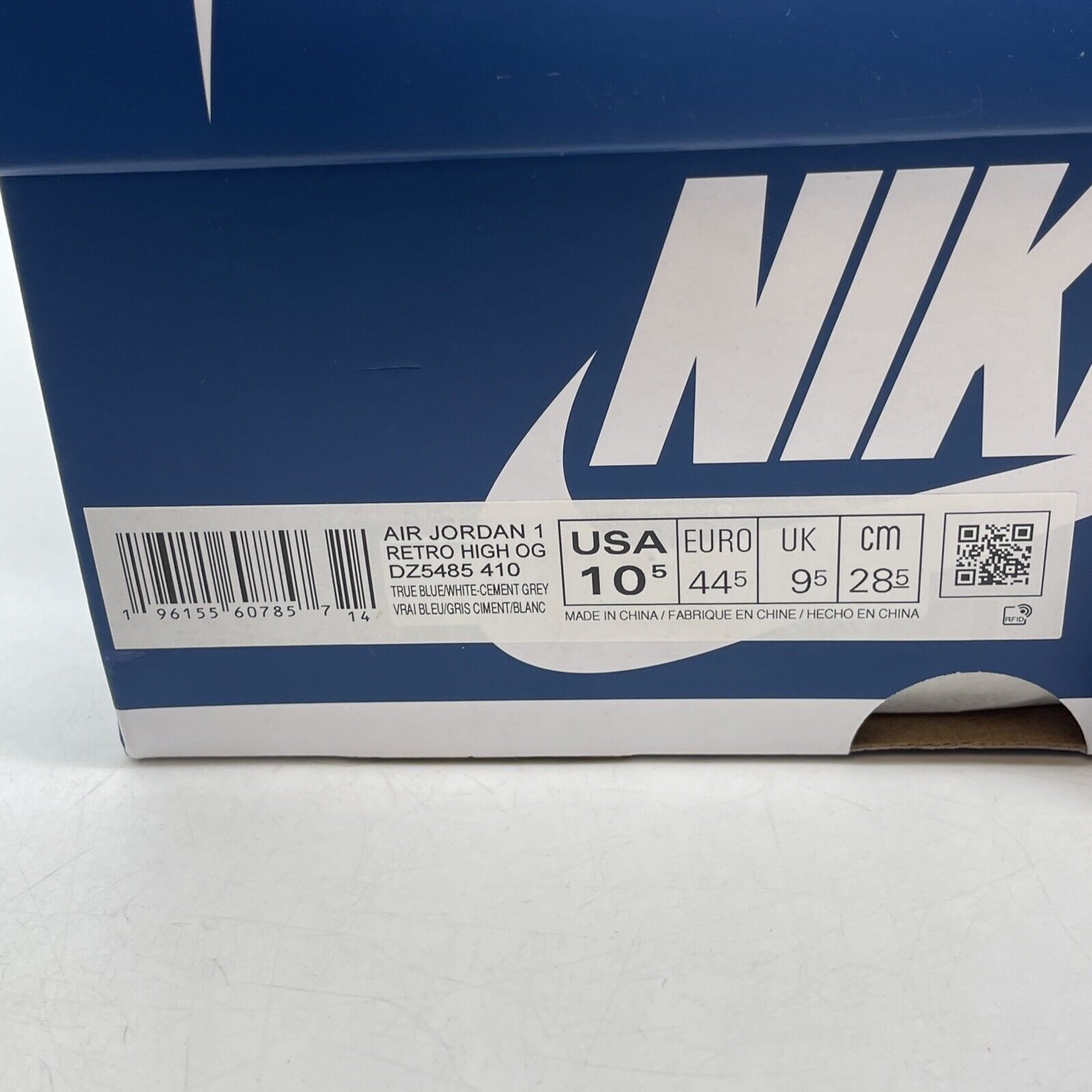 Size 10.5 - Jordan 1 Retro OG High True Blue Grey White Suede (DZ5485-410)