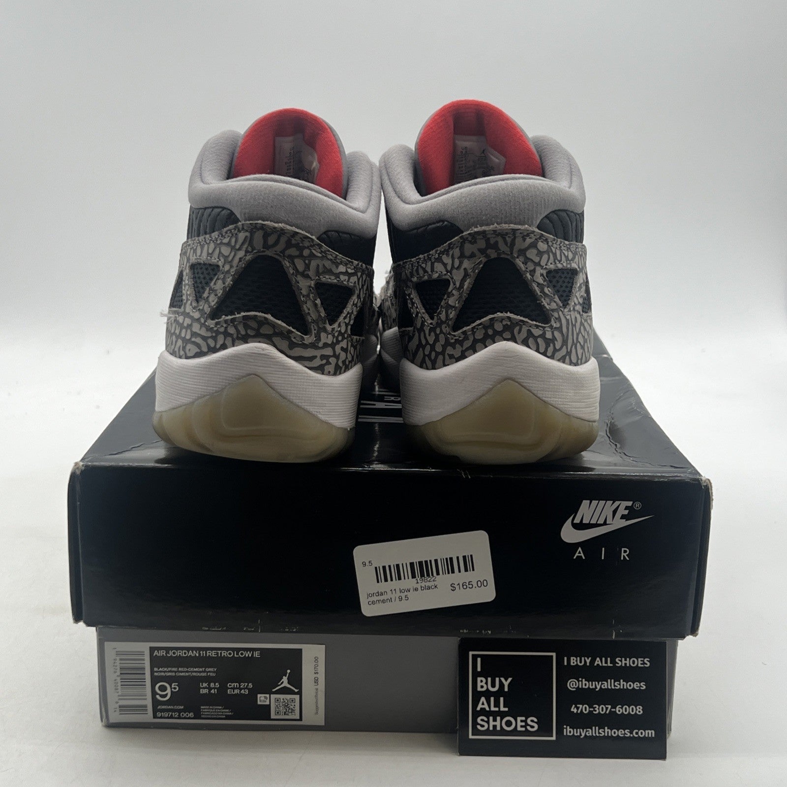 Size 9.5 - Air Jordan 11 Retro IE Low Black Cement (919712-006)