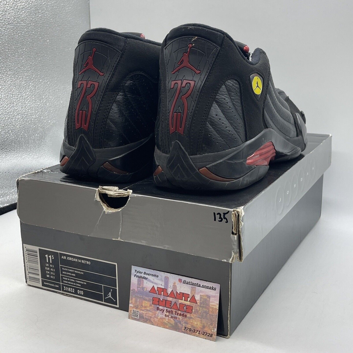 Size 11.5 - Air Jordan 14 Retro 2011 Last Shot Red Black Suede (311832-010)