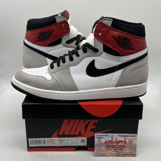 Size 10.5 - Jordan 1 Retro High OG Smoke Gray 2020 Black White Grey Red Leather