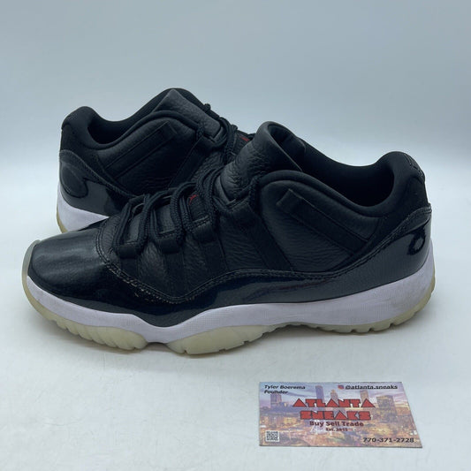 Size 10 - Jordan 11 Retro Low 72-10 Black White Leather (AV2187-001)