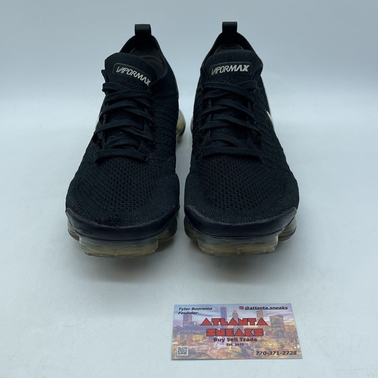 Size 9.5 - Nike Air VaporMax Flyknit 2 Black White (942842-001)