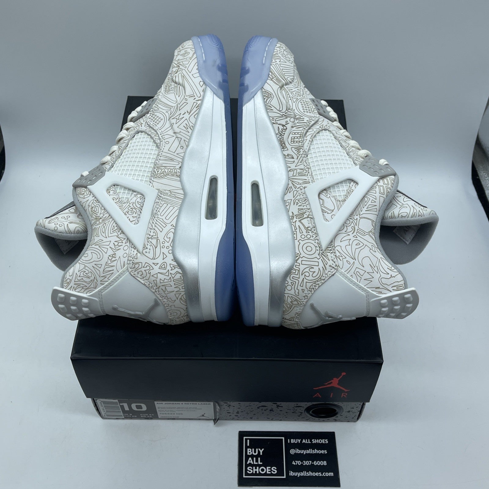Size 10 - Air Jordan 4 Retro 30th Anniversary Laser Grey Suede (705333-105(