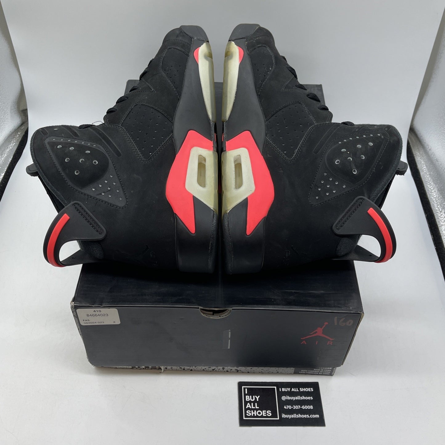 Size 13 - Jordan 6 Retro Infrared Black 2014 Black Pink Suede (384664-023)