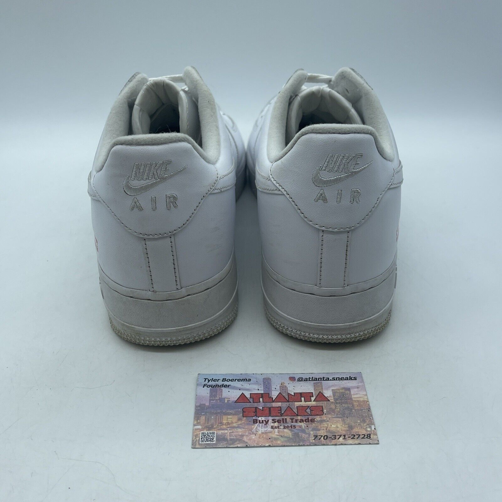 Size 11.5 - Nike Air Force 1 x Supreme Low Box Logo - White Leather (CU9225-100)