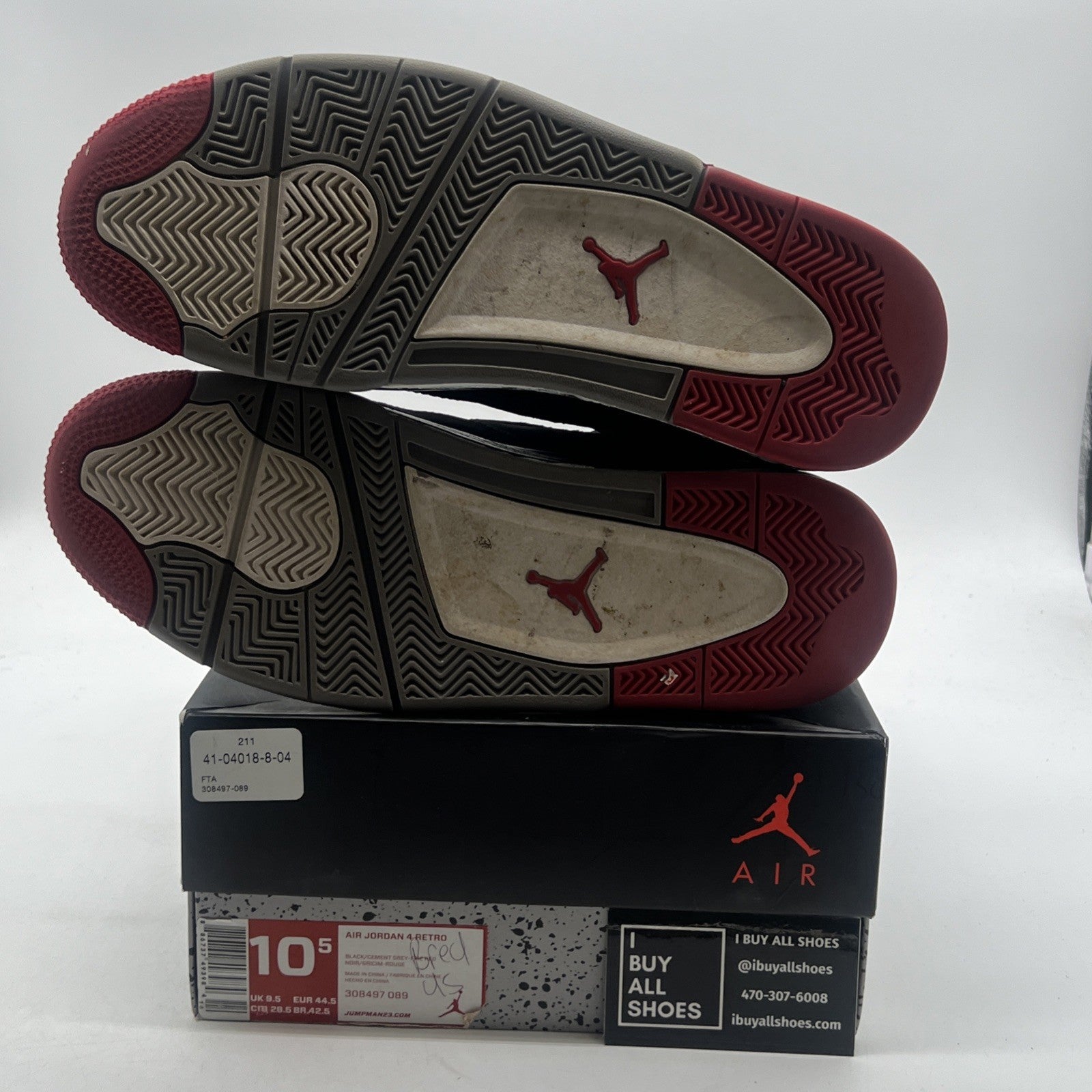 Size 10.5 - Air Jordan 4 Retro bred release 2012 (308497-089)