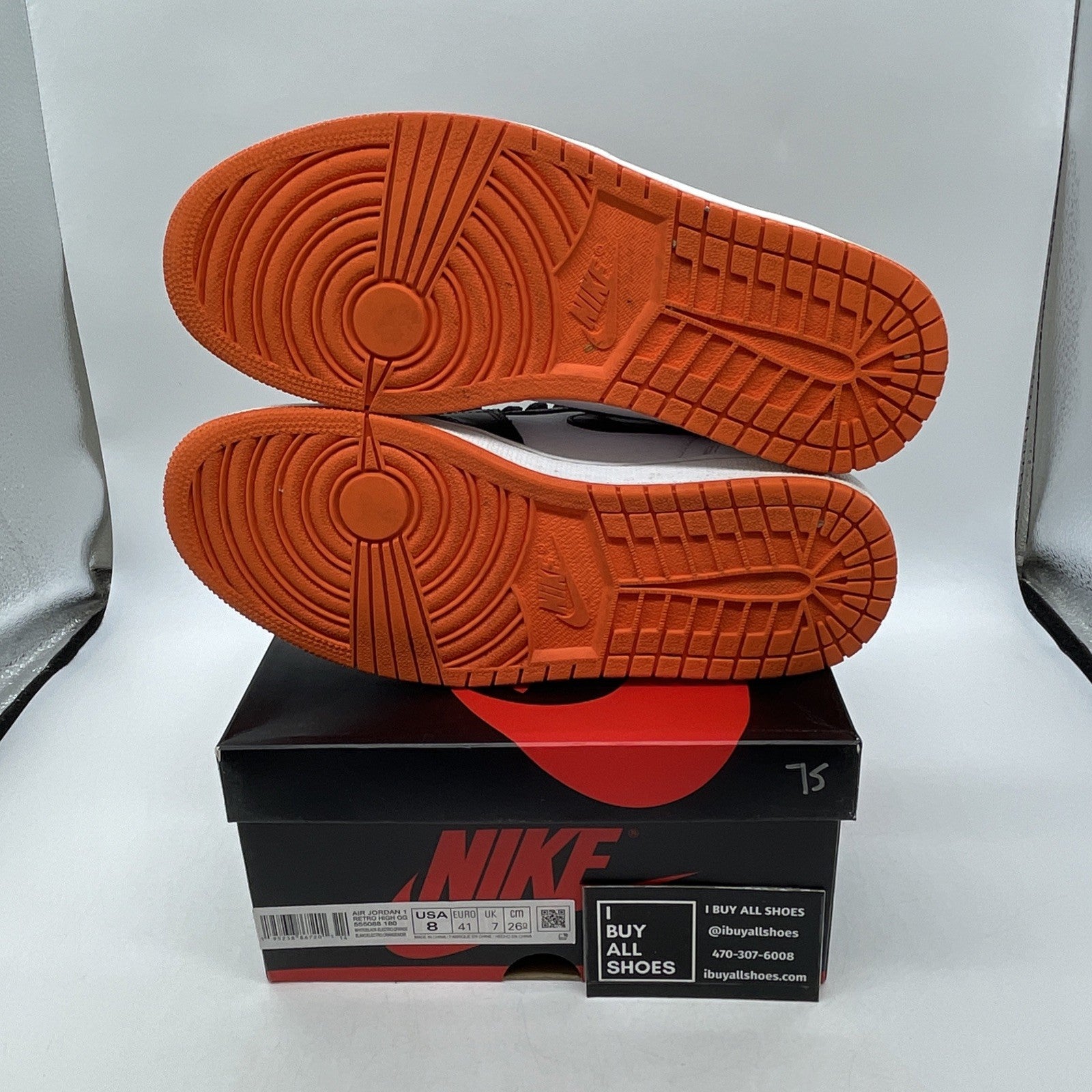 Size 8 - Air Jordan 1 Retro High Electro Orange (555088-180)