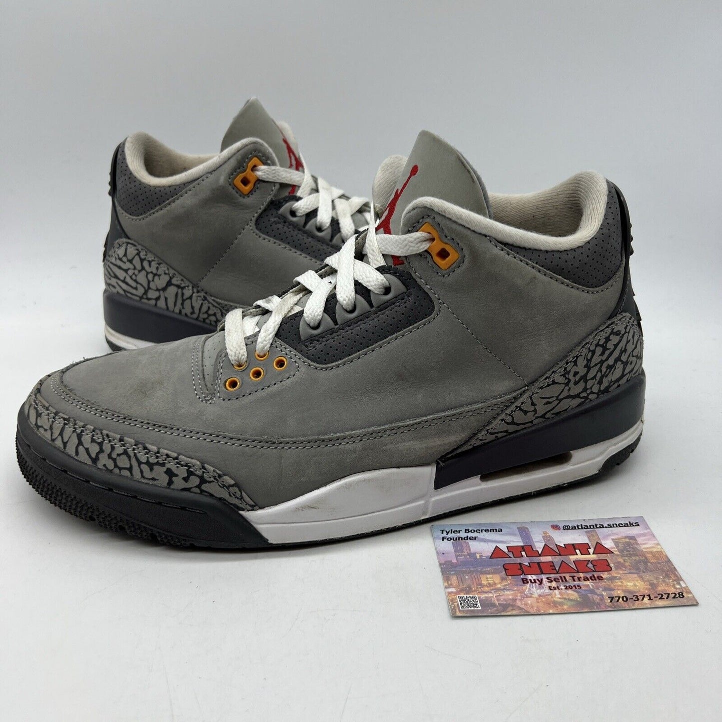 Size 9 - Jordan 3 Retro Mid Cool Grey Red Orange Suede (CT9532-012)