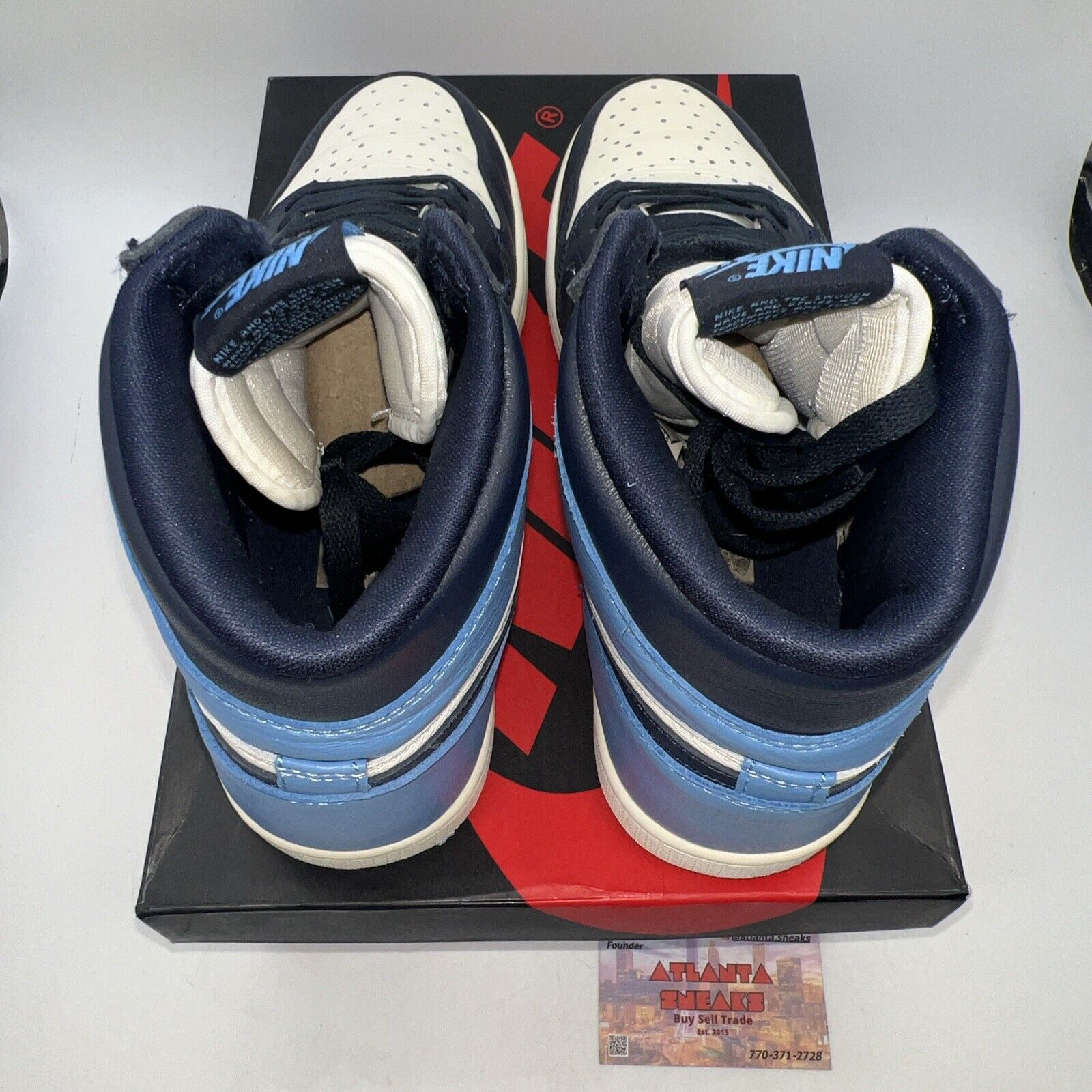 Size 9.5 - Jordan 1 Retro OG High Obsidian UNC 2019 White Leather (555088-140)