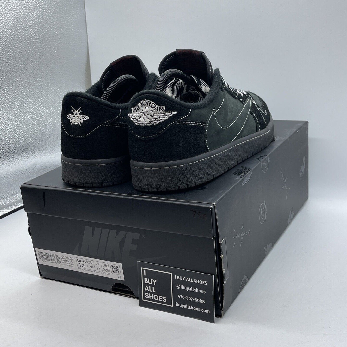 Size 12 - Jordan 1 Retro Low OG SP x Travis Scott Black Phantom (DM7866-001)