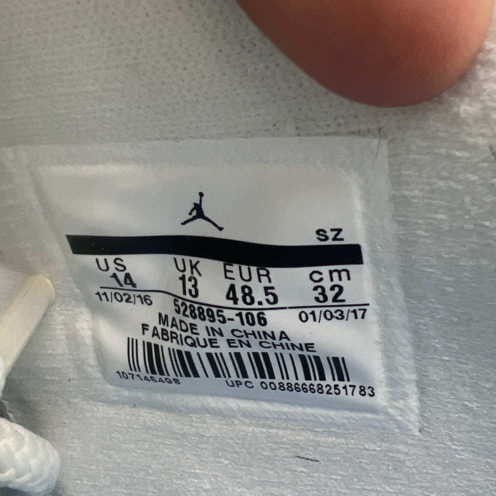 Size 14 - Air Jordan 11 Retro Low UNC 2017 (528895-106)