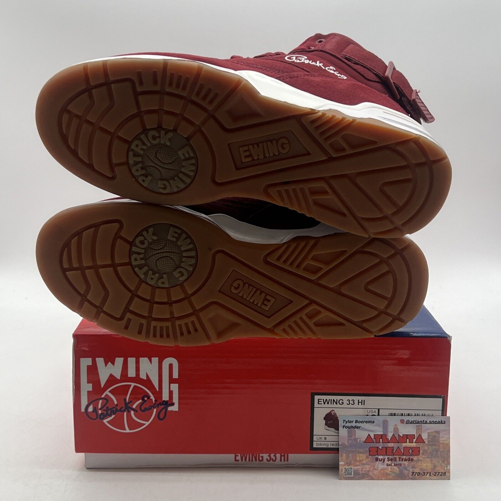 Size 10 - Ewing Athletics 33 Burgundy High-Top Sneakers (1EW90013-602)