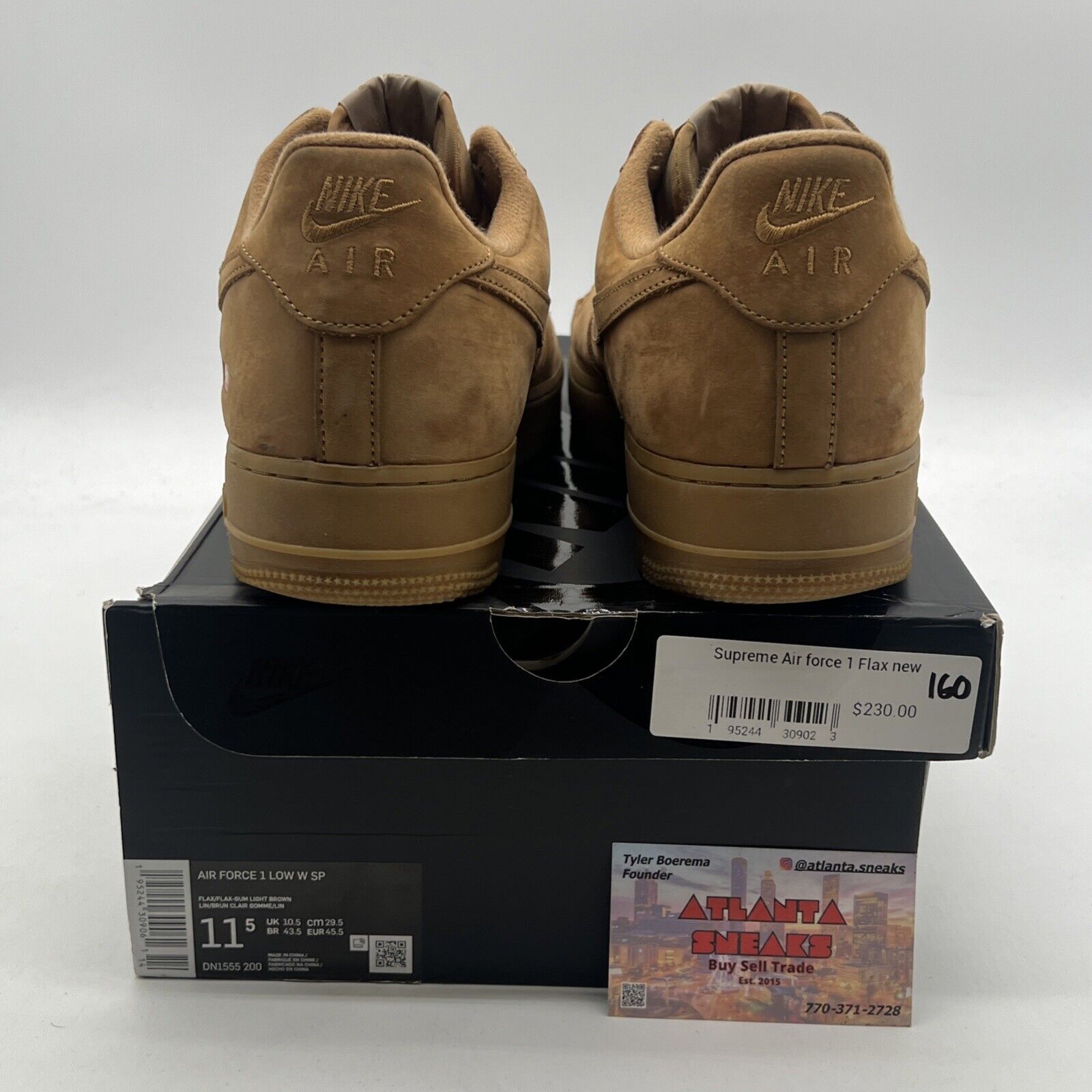 Size 11.5 - Nike Air Force 1 Low SP x Supreme Wheat 2021 - (DN1555-200)