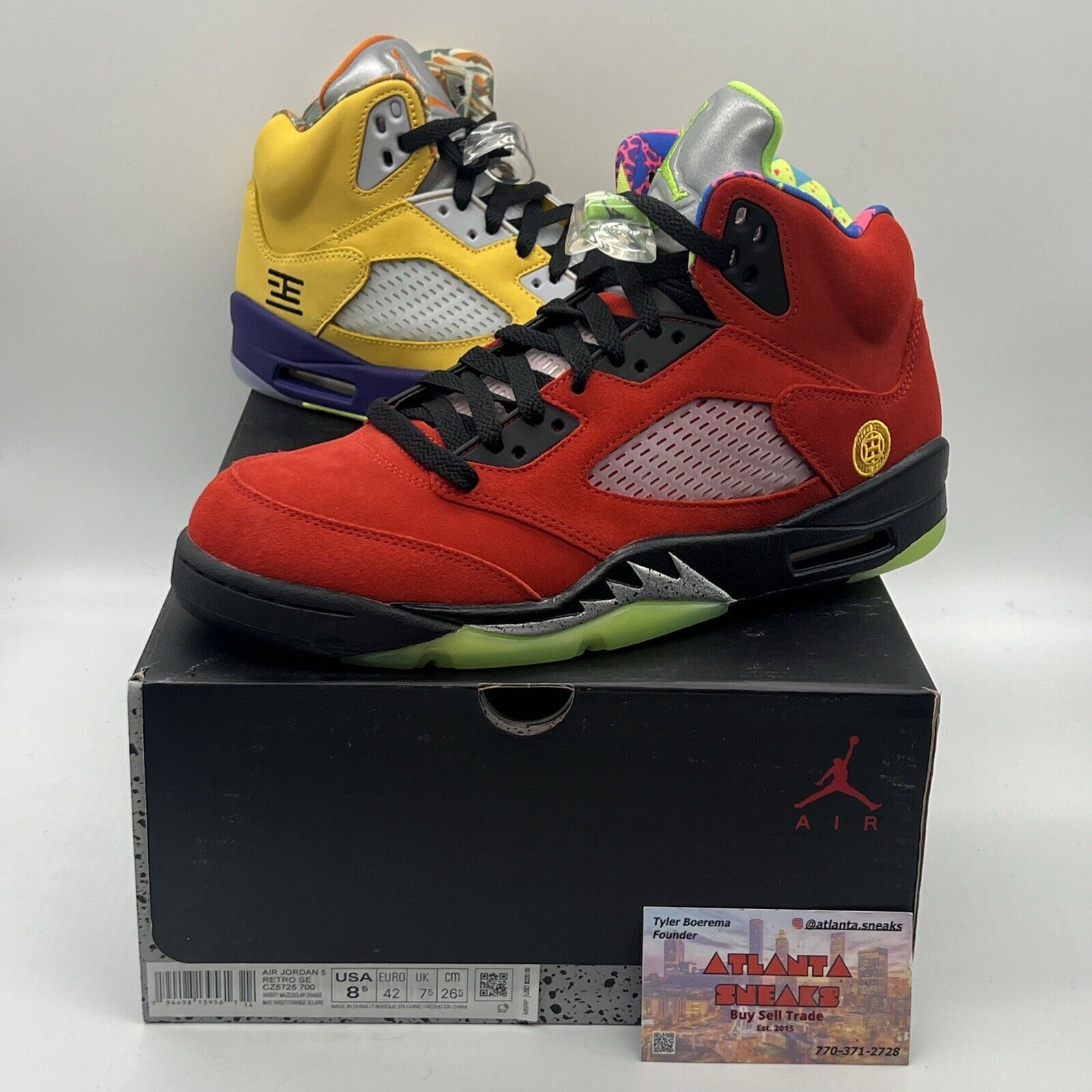 Size 8.5 - Jordan 5 Retro SE Solar Orange Brand New Og All Red Yellow Blue DS