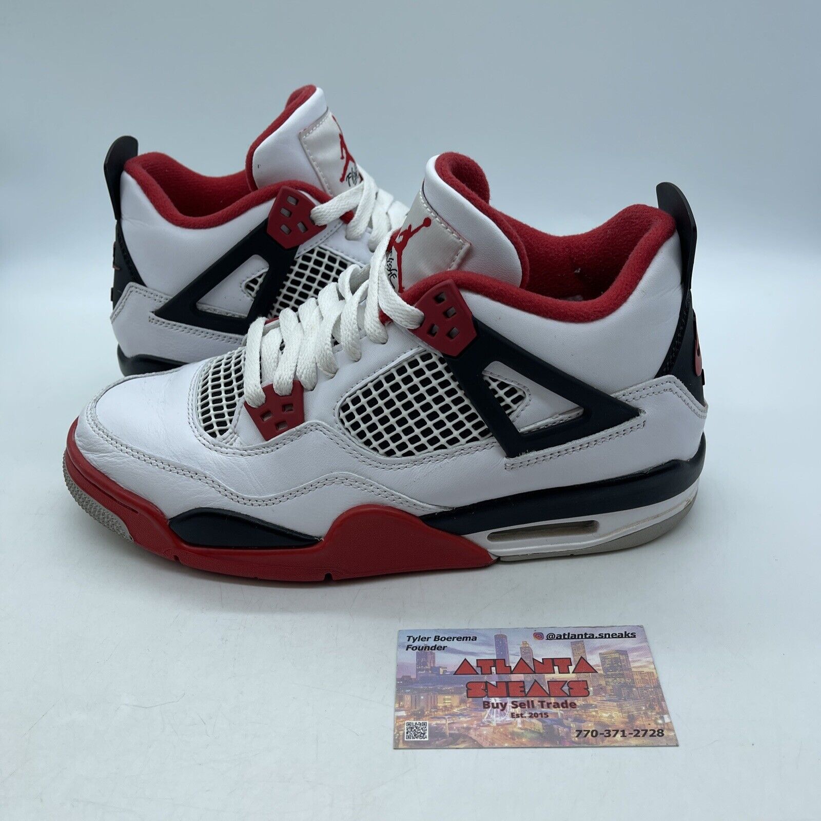 Size 7 - Jordan 4 Retro OG Mid Fire Red White Black (408452-160)