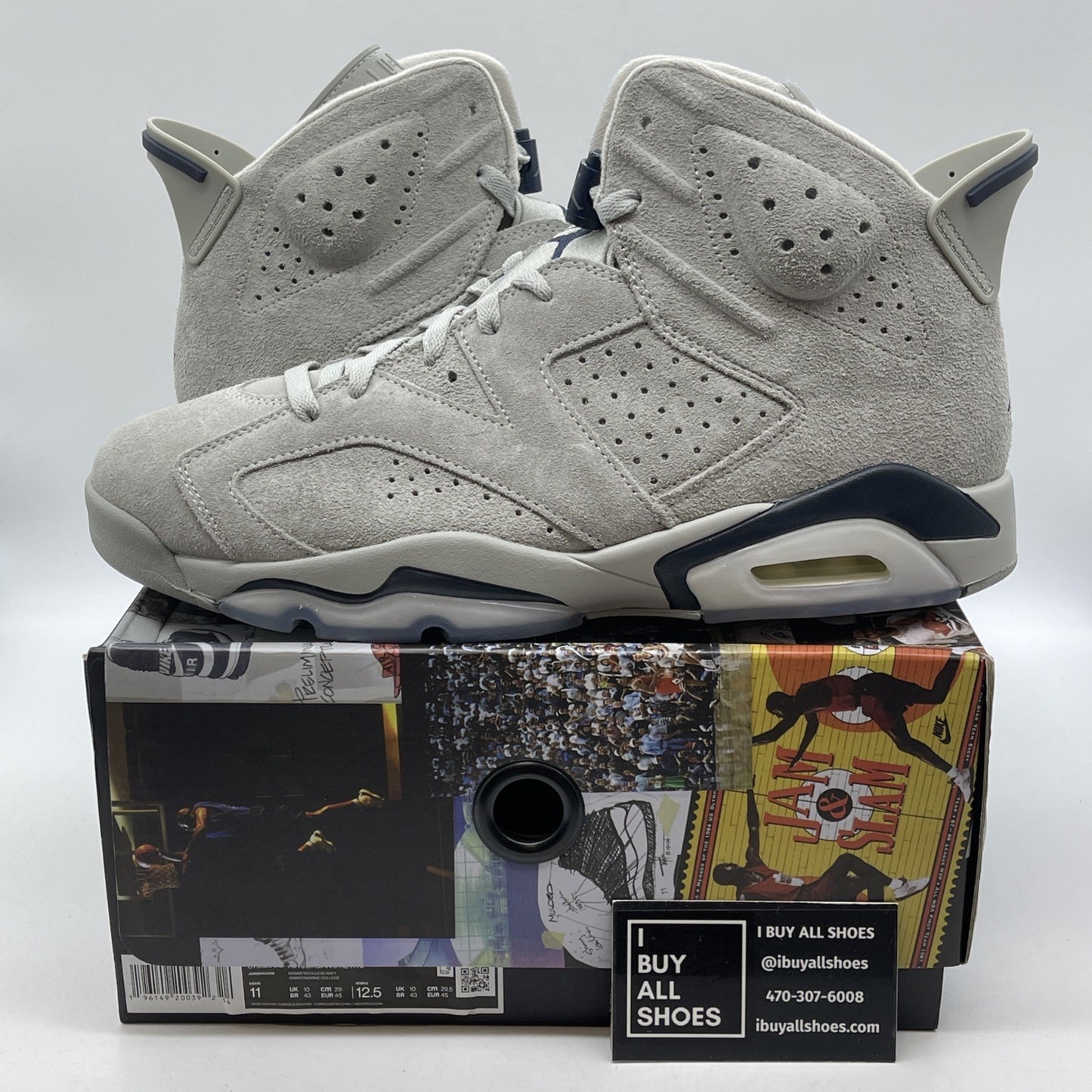 Size 11 - Jordan 6 Retro Mid Georgetown Blue Grey Blue Suede (CT8529-012)