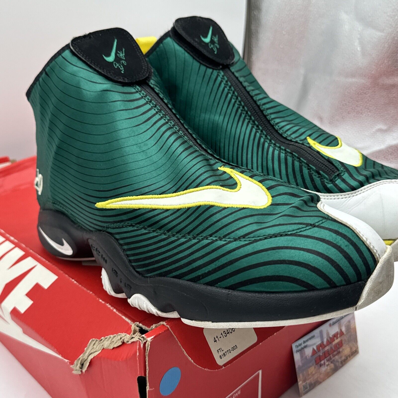 Size 12 - Nike Air Zoom Flight QS Sole Collector 2013 Green Yellow Black Suede