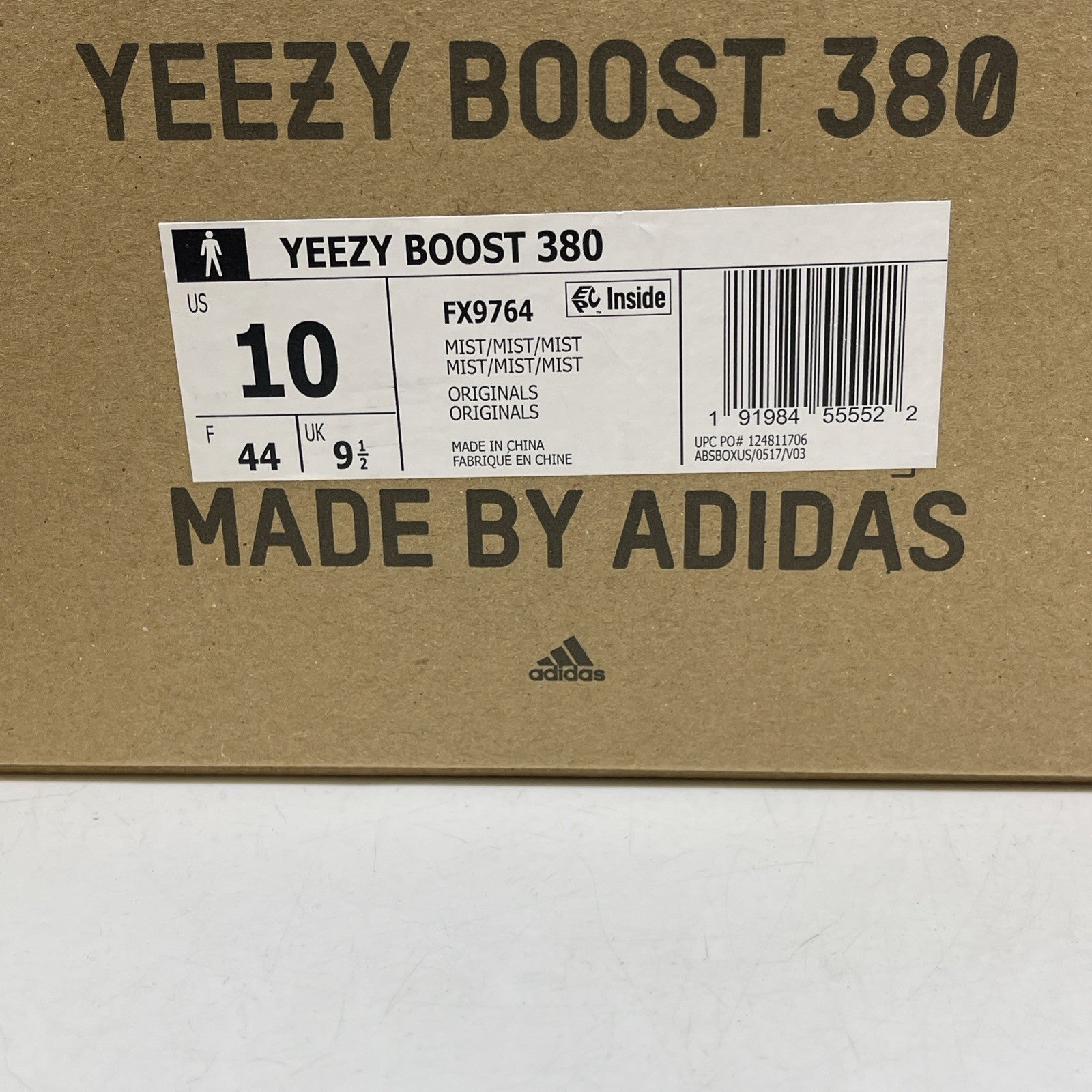 Size 10 - adidas Yeezy Boost 380 Mist Non-Reflective Blue Tan Suede (FX9764)