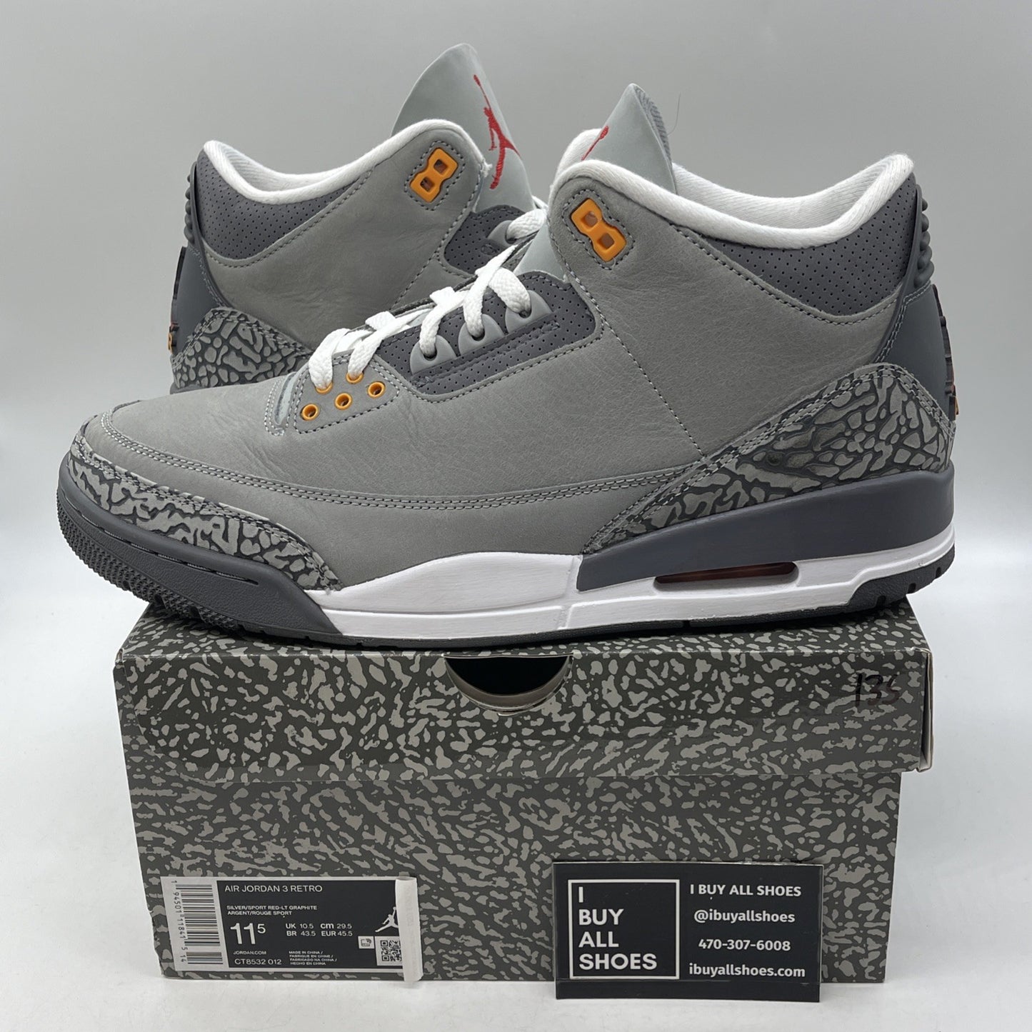 Size 11.5 - Air Jordan 3 Retro Mid Cool Grey (CT8532-012)