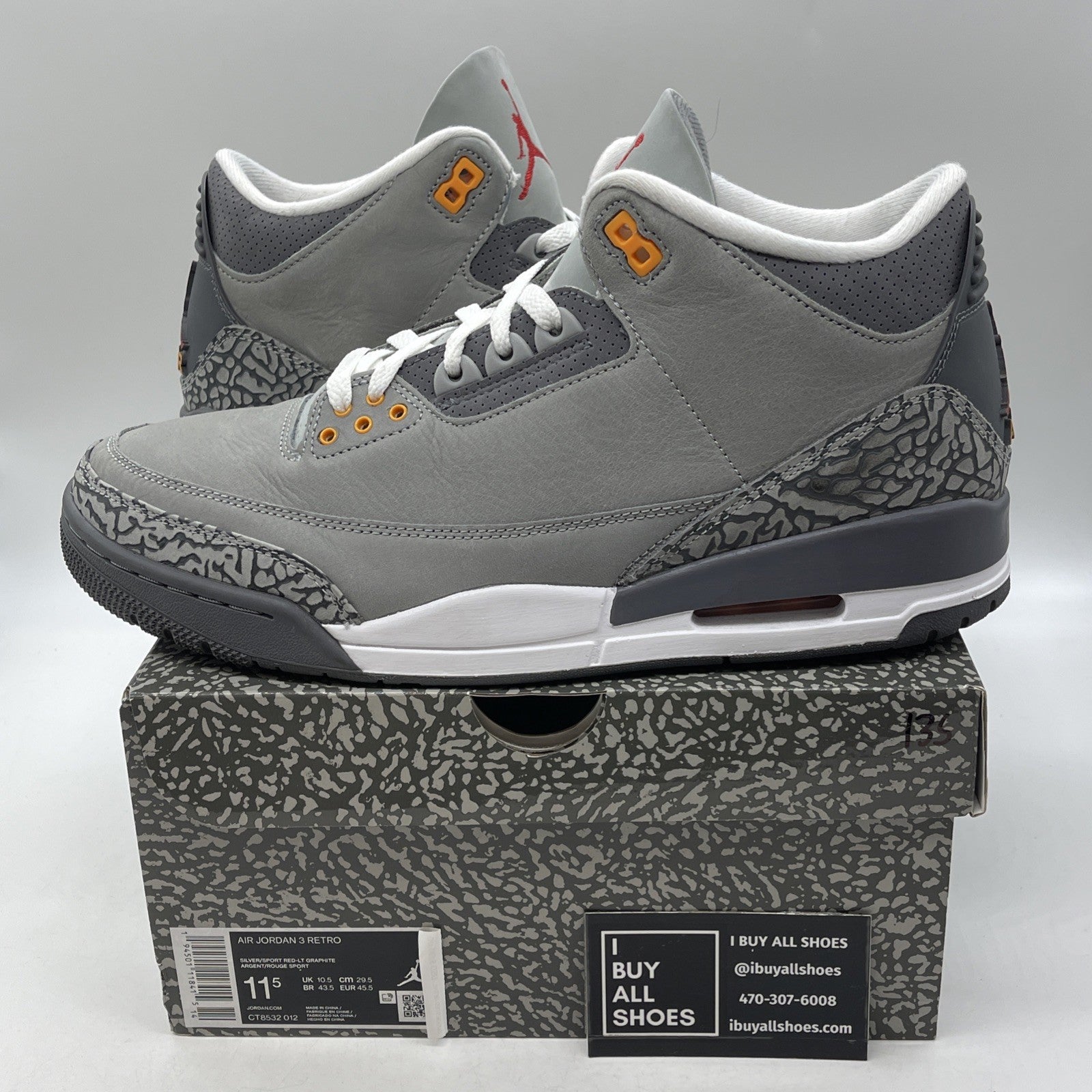 Size 11.5 - Air Jordan 3 Retro Mid Cool Grey (CT8532-012)