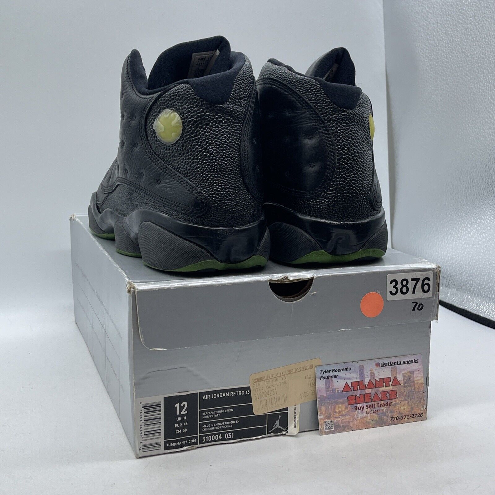 Size 12 - Air Jordan 13 Retro 2005 Altitude Black Leather (310004-031)