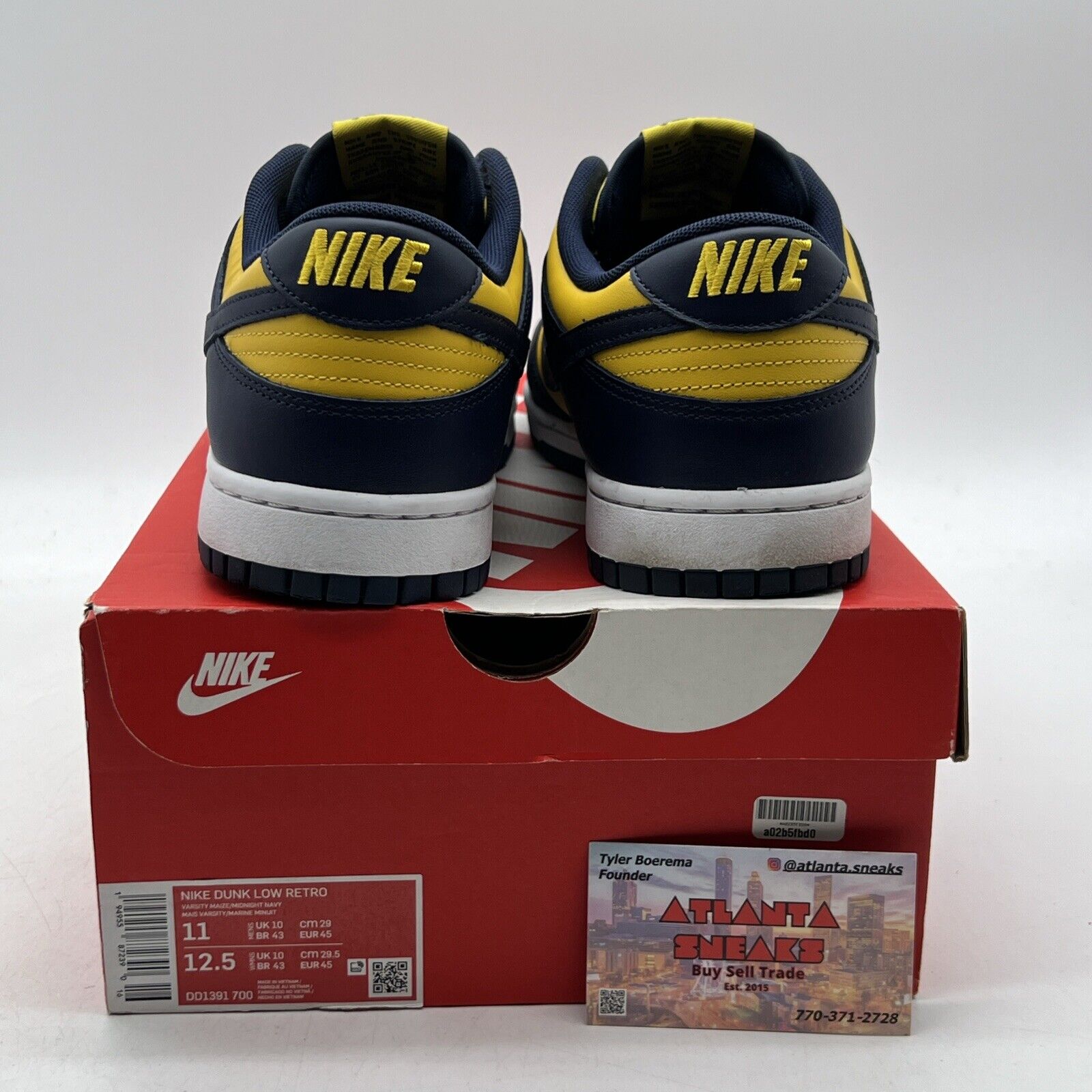 Size 11 - Nike Dunk Low Michigan 2021 Navy Yellow White Leather (DD1391-700)